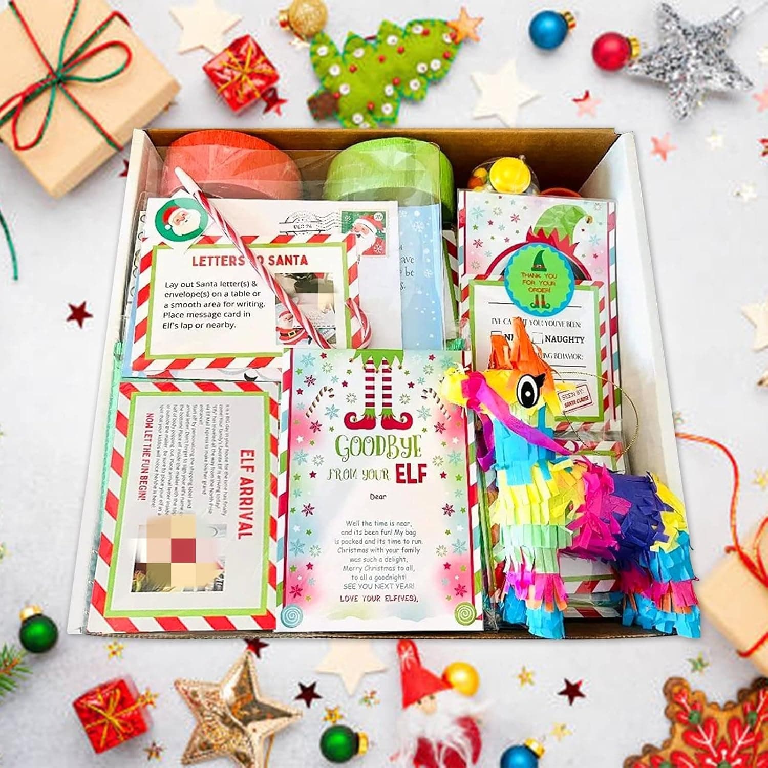 Hcomine Elf Kit 24 Days of Christmas, Fun Activities, Props, Accessories, On the Shelf Kit, Christmas Countdown Gifts, Activities Gift (24 Day)