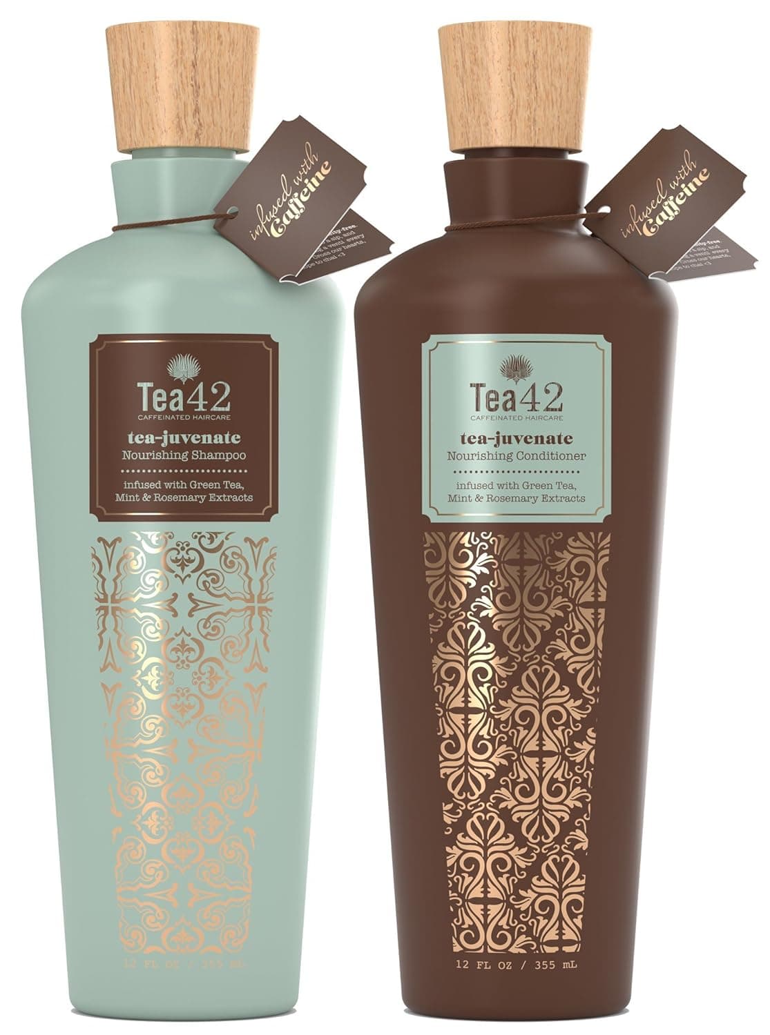 Tea42 - Premium Caffeine Shampoo And Conditioner Gift Set Infused with Organic Green Tea Extract Sulfate Free Ingredients