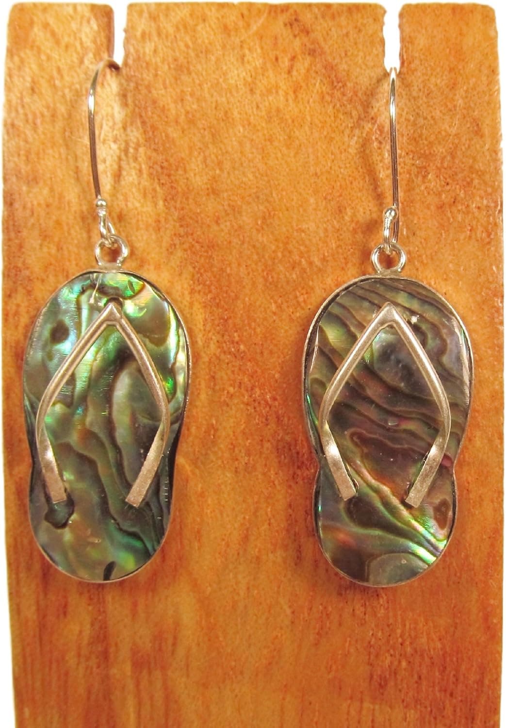 Sterling Silver Abalone Shell Flip Flop Dangle Earring Bali Bay Trading Co