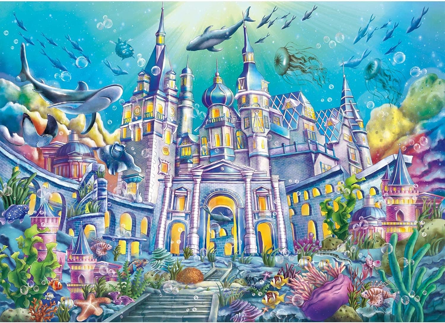 little tigger 1000 Piece Jigsaw Puzzles for Adults and Kids - Undersea Palace Puzzles Family Large Puzzles Game Toys Gift