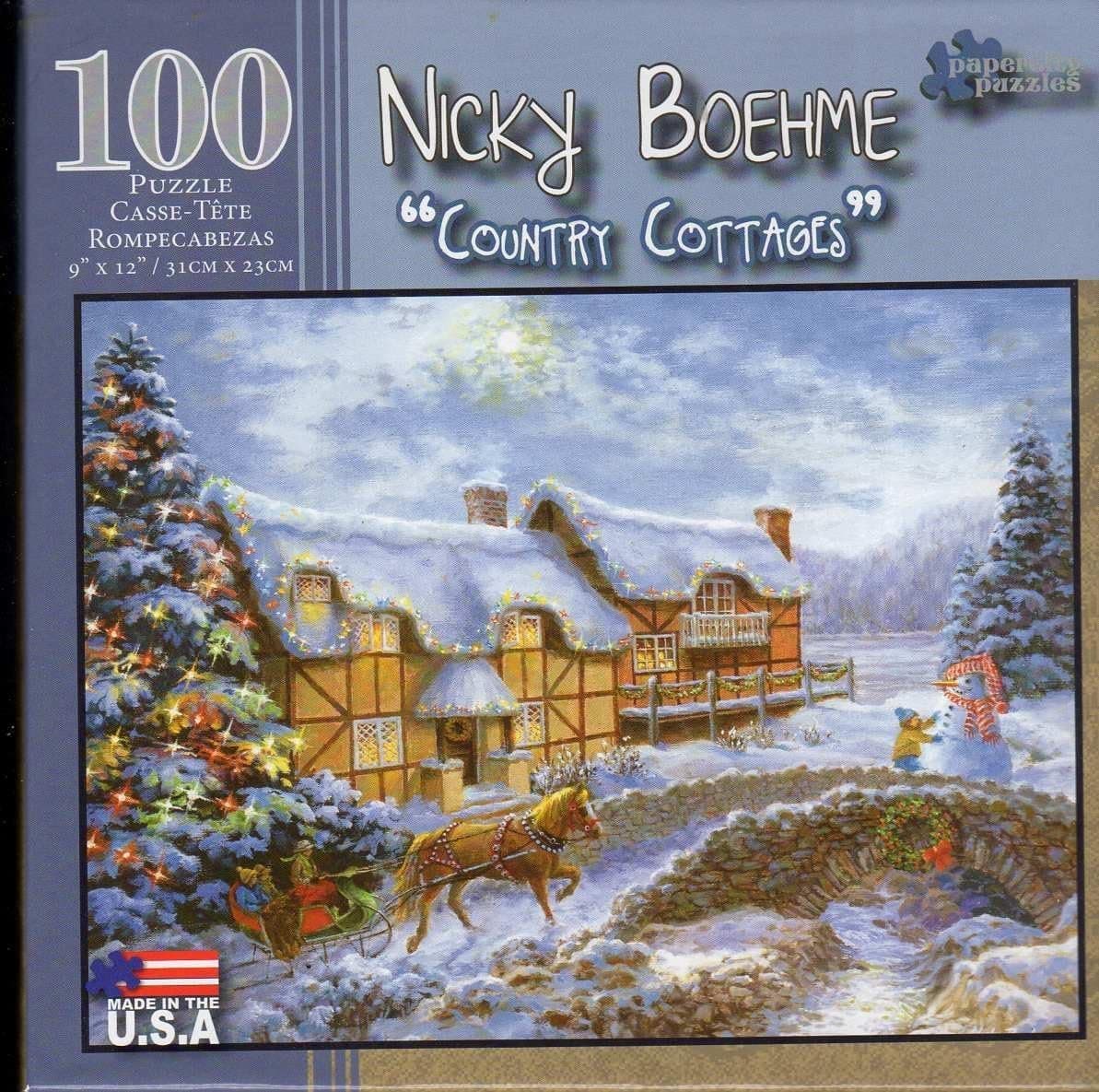 Country Cottages 100 Piece Puzzle - Nicky Boehme