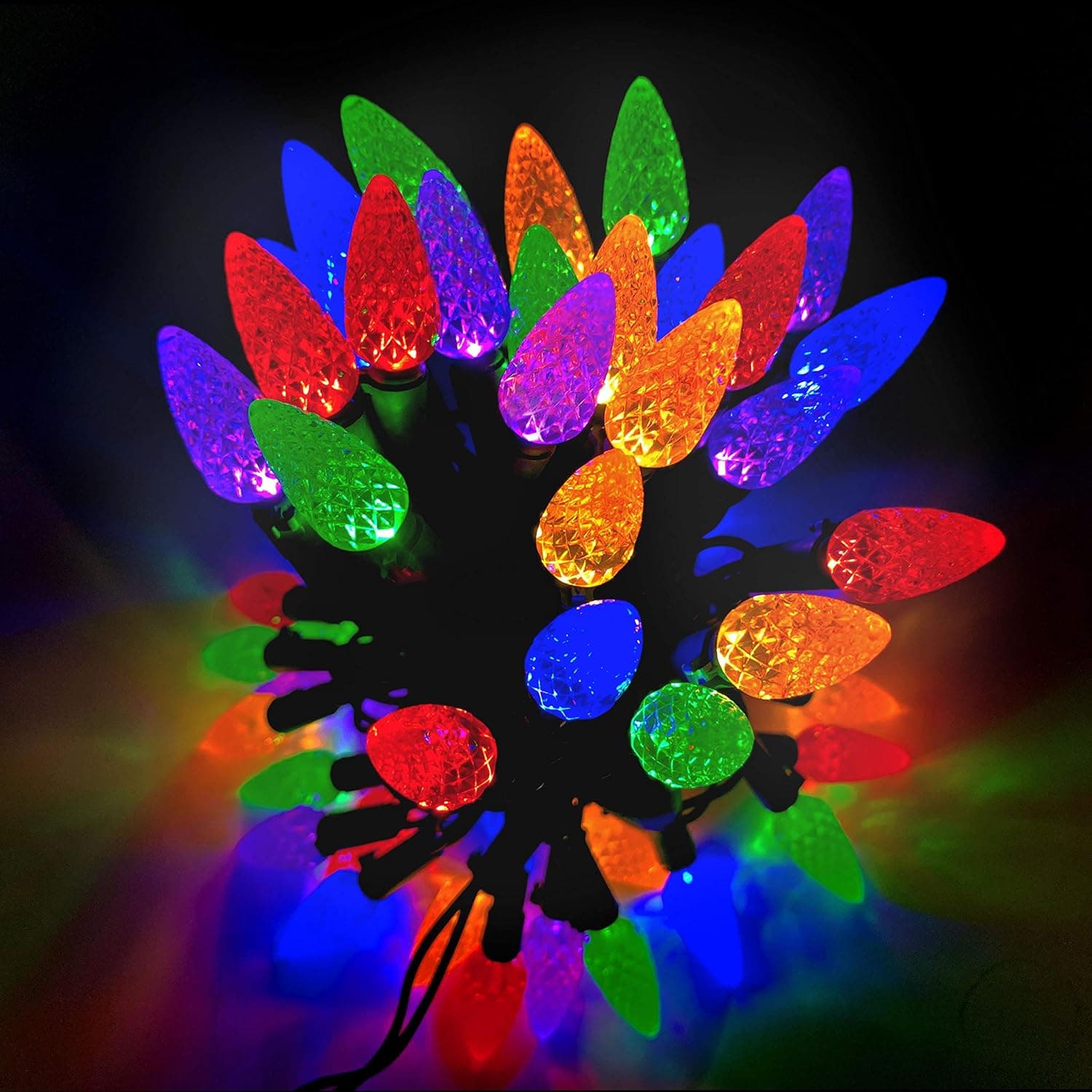 PARKIM C3 Christmas Lights String Multicolor Outdoor 50 LED Strawberry Xmas Tree Indoor Waterproof Decoration Plug in 18 Feet Used for Patio Party Festive Courtyard Home (Multicolor)