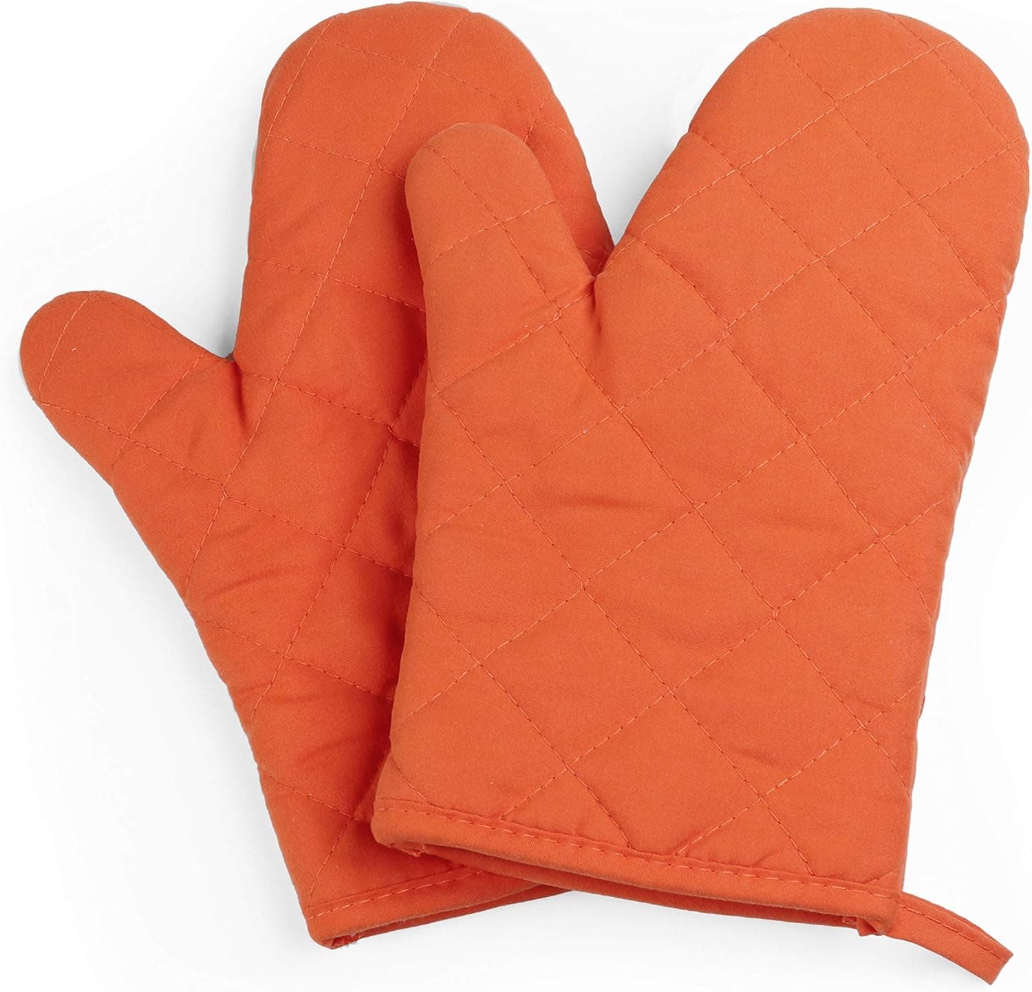 jixiejumo Oven Mitts, Super-Insulated Quilting, Natural-Fitting Shape, Heat Resistant Cute Cotton Kitchen Gloves, 1 Pair, 10.7 Inch (Red)