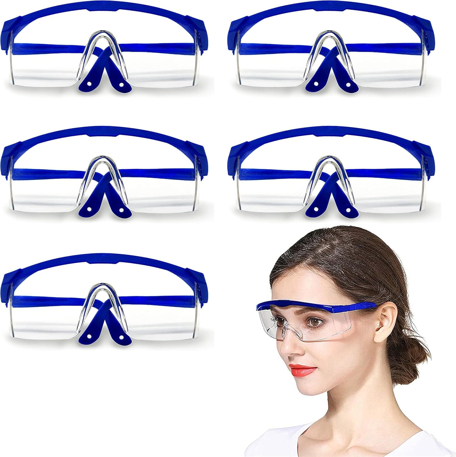 Safety Goggles,Over Glasses Eyes Protection Goggles Protective Eyewear Safety Goggles Clear Anti-fog/Anti-Scratch