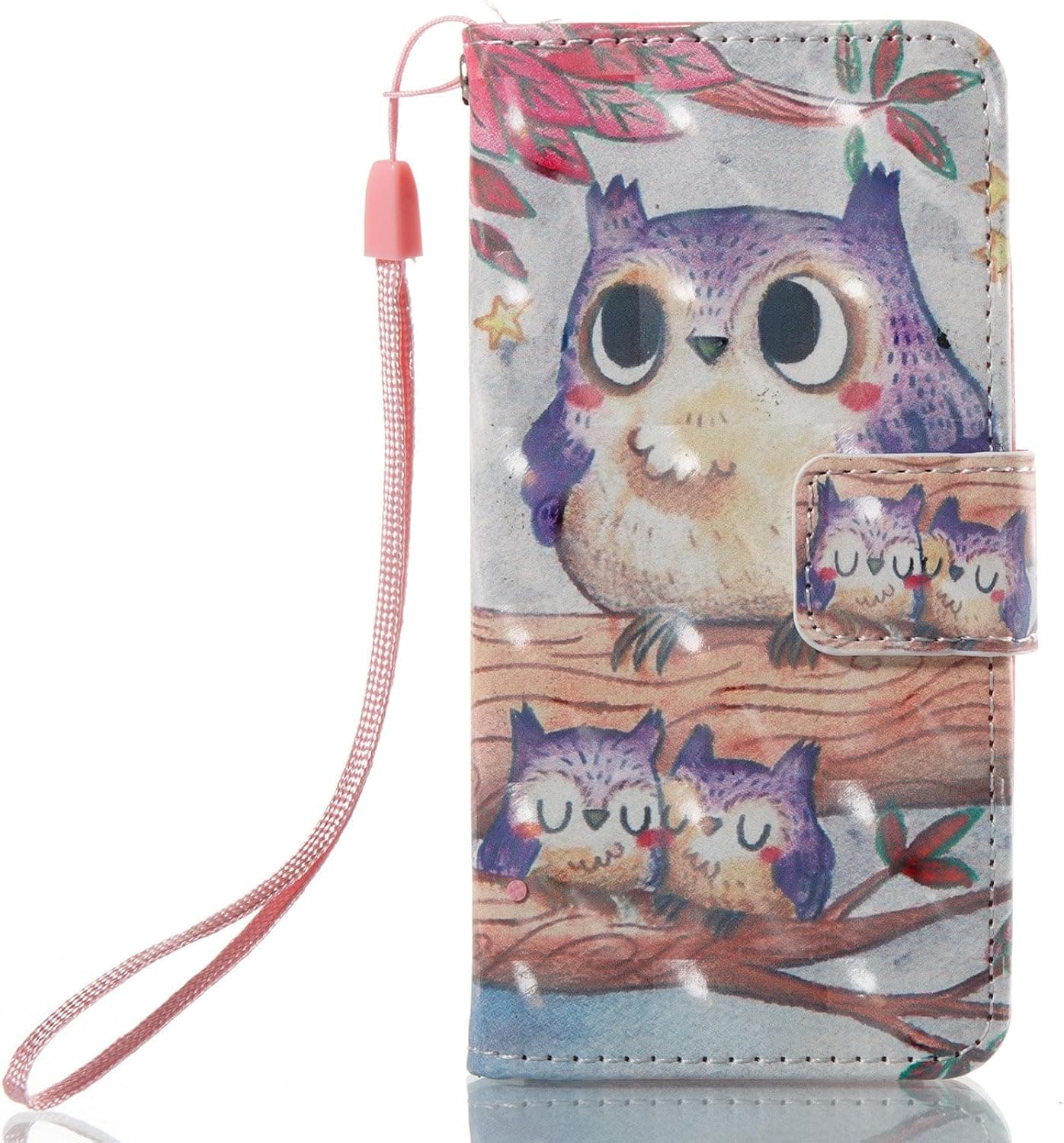 Urberry iPod Touch 5th / 6th Generation Case, 3D Bling Wallet Case for iPod Touch 5th / 6th Generation with a HD Screen Protector (Purple)