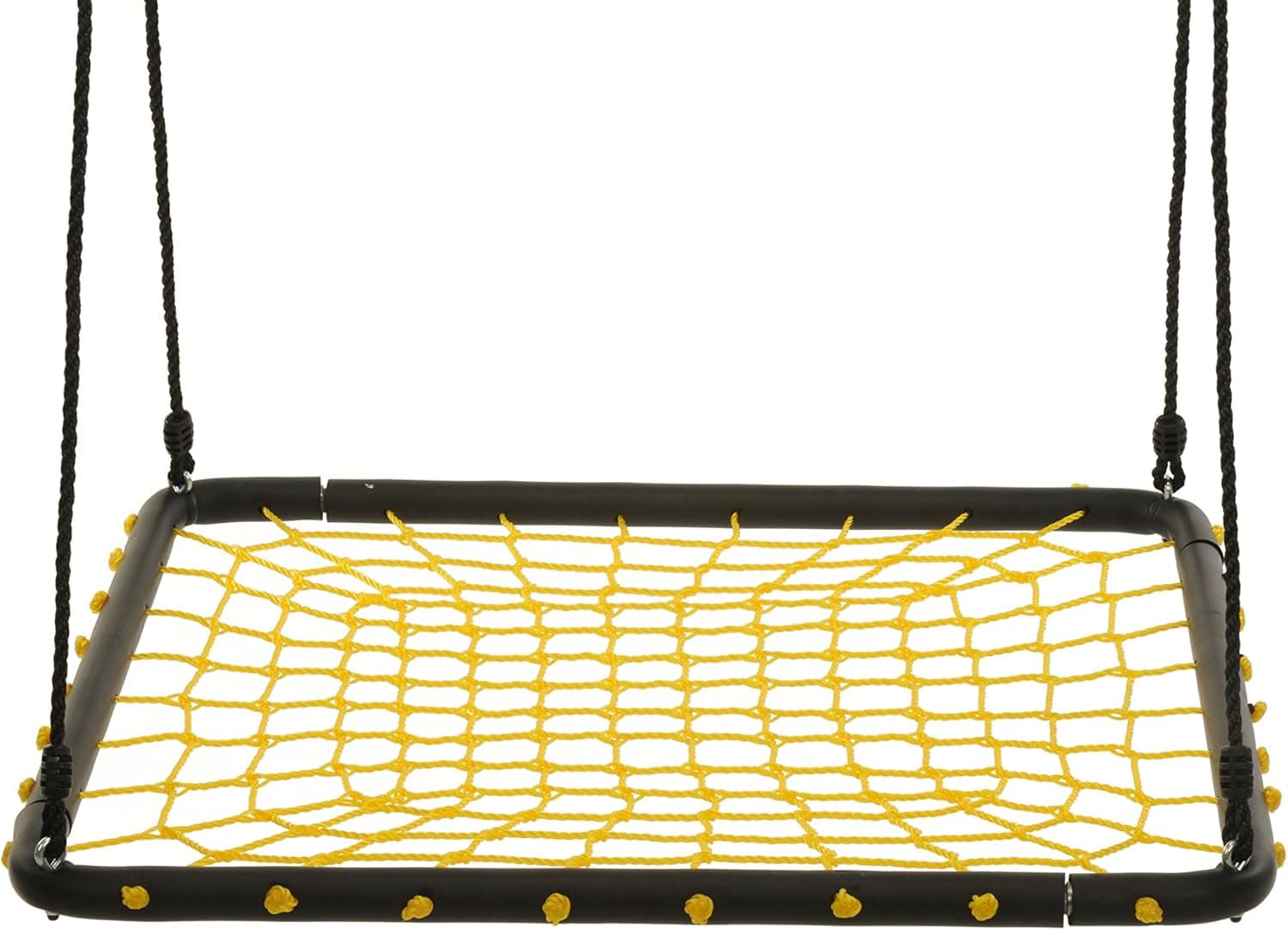 Large 36" Spider Web Platform Tree Swing, Yellow – Nylon Rope with Padded Steel Frame, Tree Swing, Children's Swing, Easy Installation
