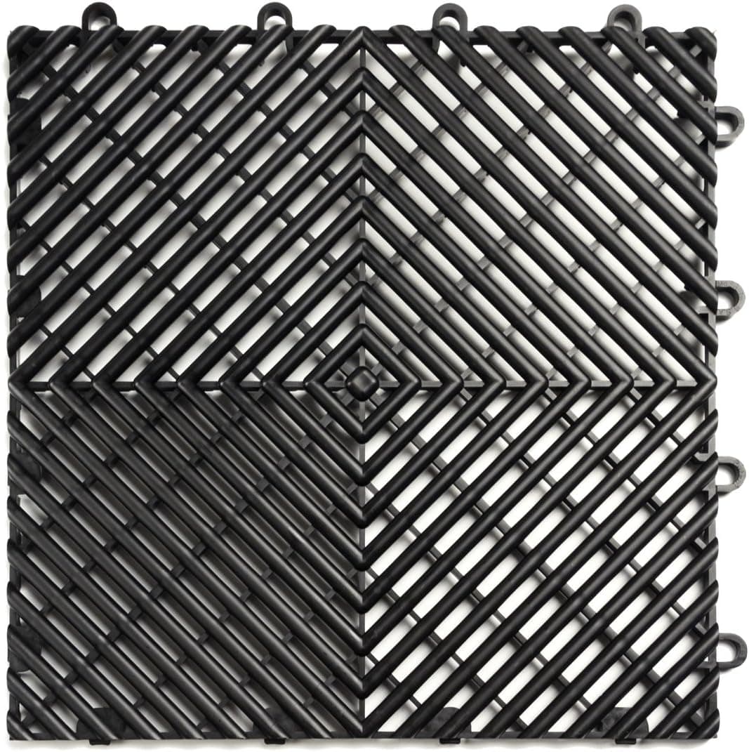 FreeFlow Garage Flooring Tiles-Pack of 24, Black
