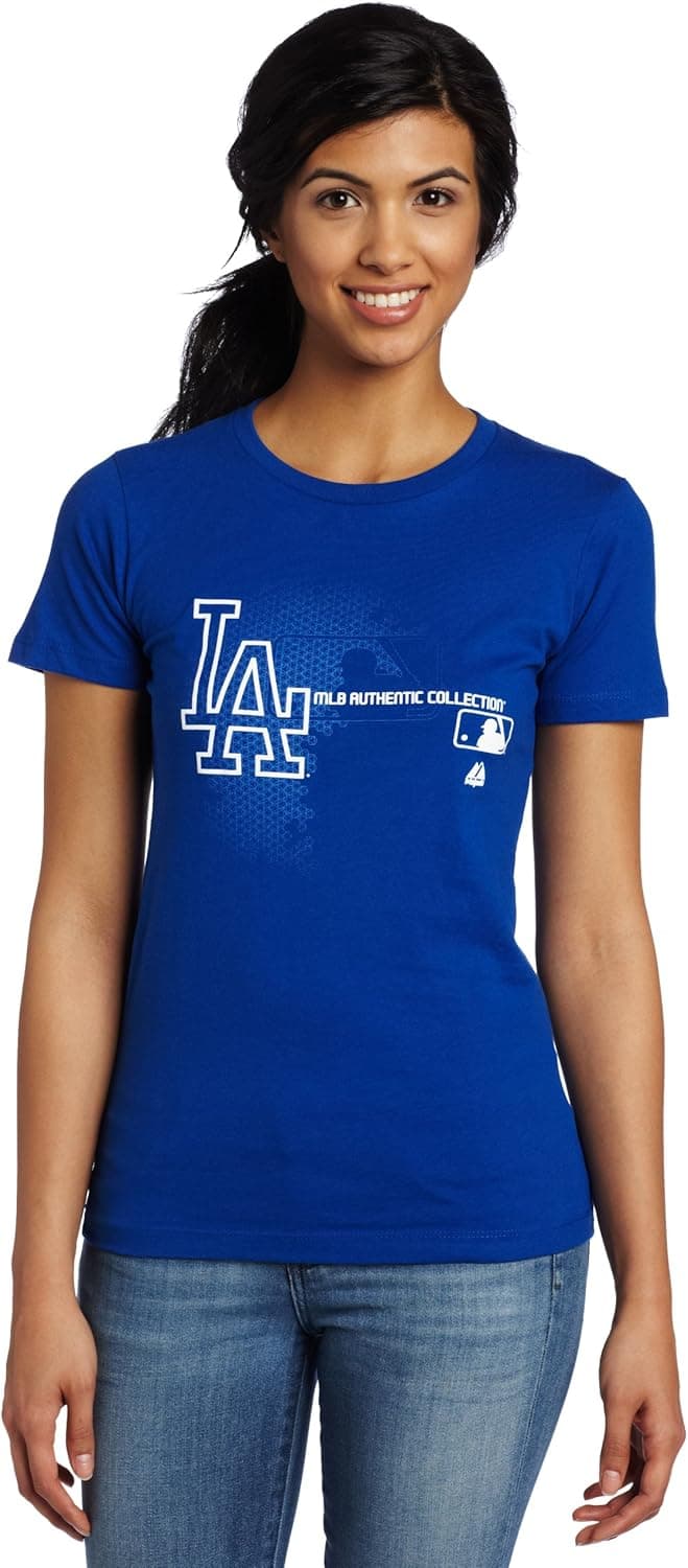 MLB Los Angeles Dodgers Authentic Collection Change Up Crew Neck Women's T-Shirt, Deep Royal