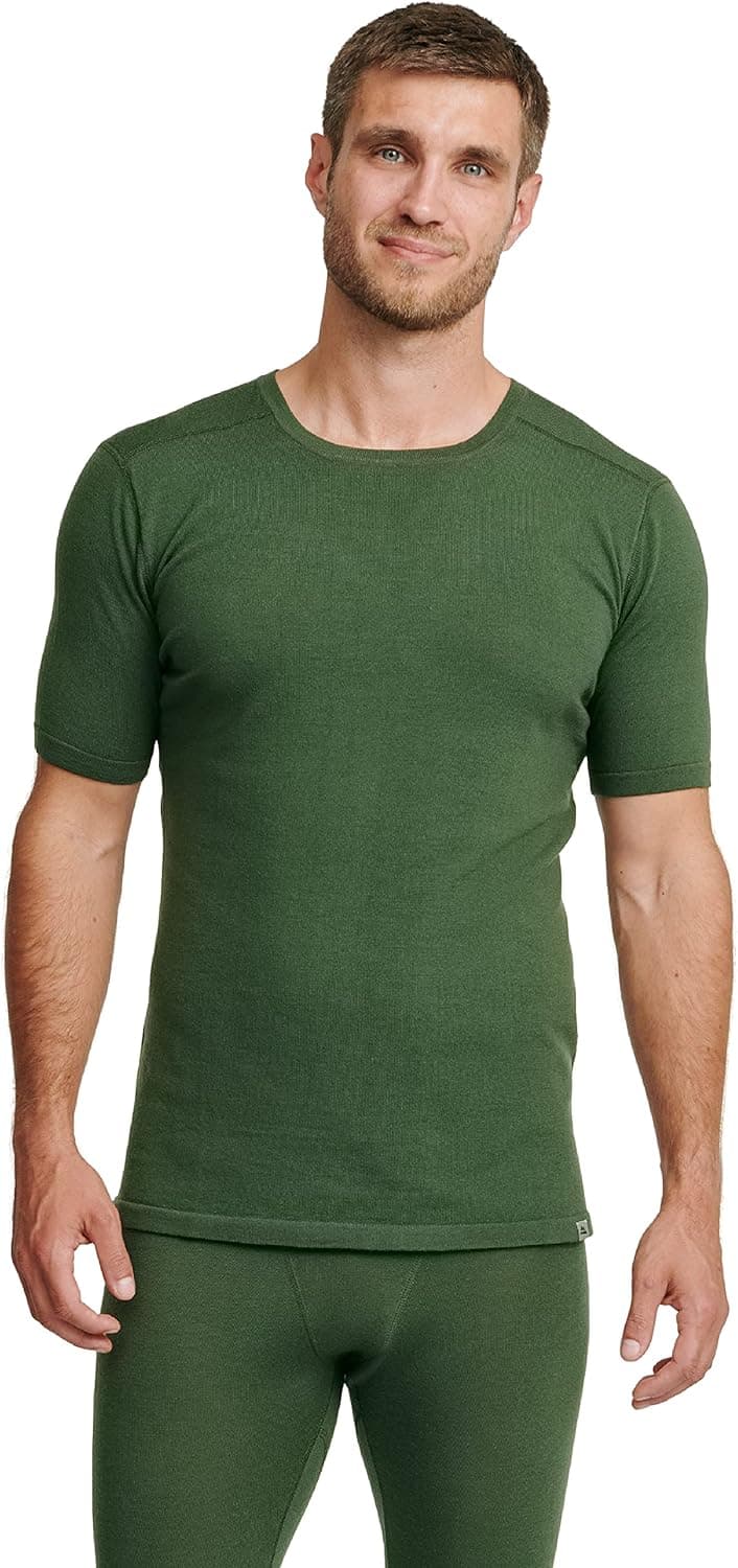 DANISH ENDURANCE Merino Wool Short Sleeve T-Shirt for Men, Thermal Base Layer