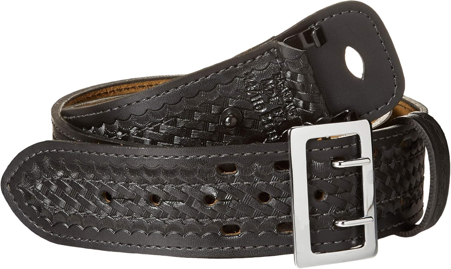 Safariland 87 Duty Belt Basketweave Black, Chrome Buckle, Size 44