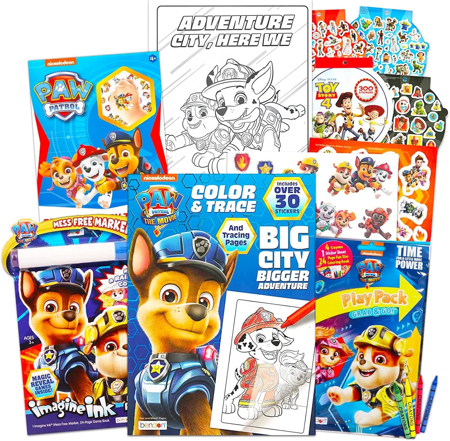 Paw Patrol Coloring Book Super Set - Paw Patrol Bundle with Imagine Ink, Color and Trace Book, Stickers, Tattoos | Nick Shop Paw Patrol Party Supplies