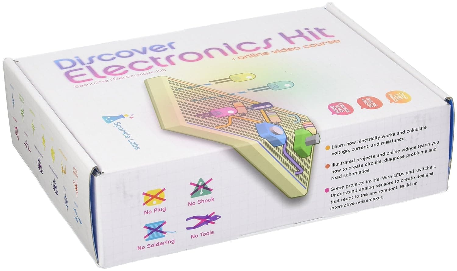 Sparkle Labs SL004-VP DIY Discover Electronics Kit, Version 3