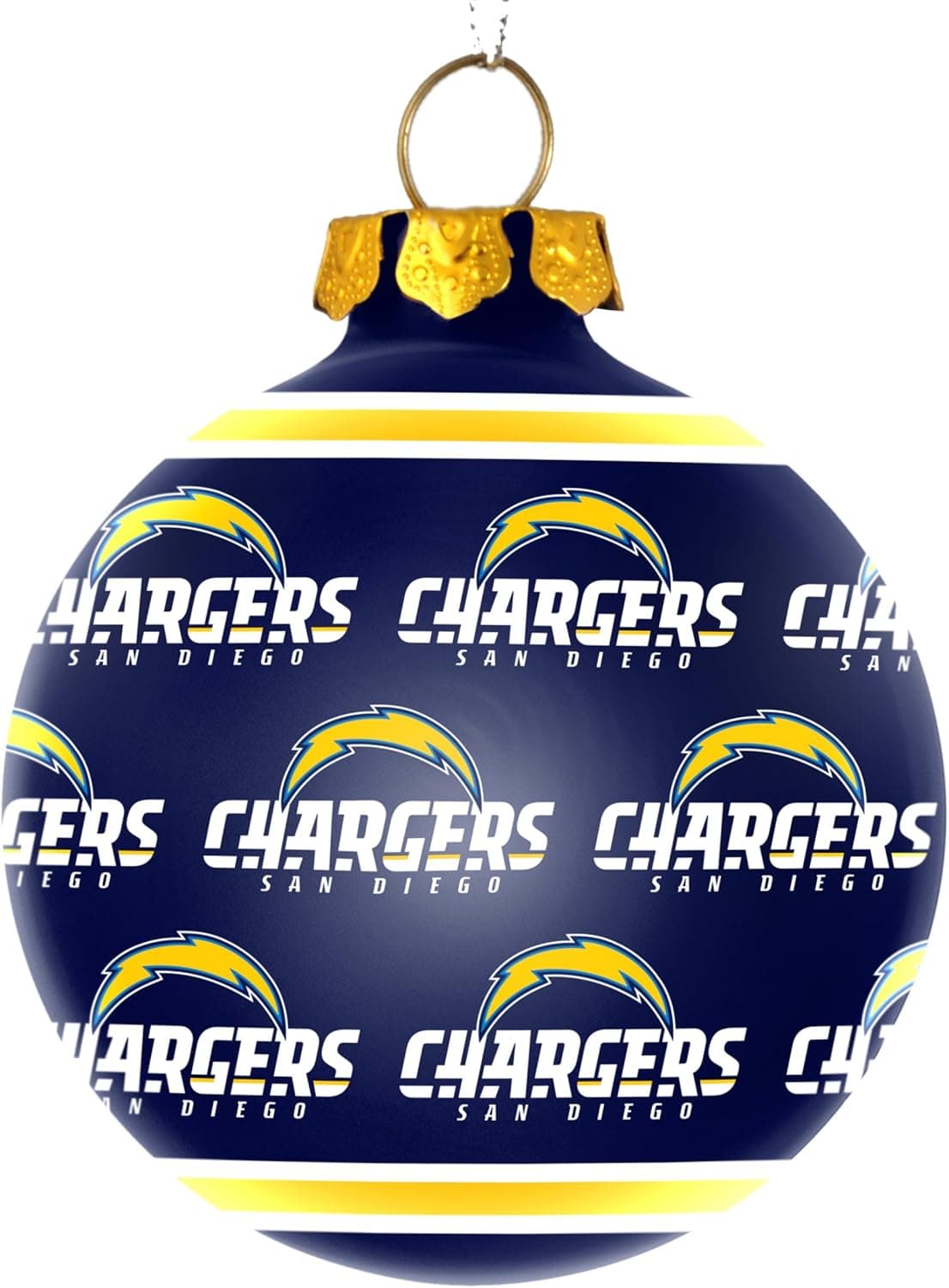NFL Repeat Print Glass Ball Ornament-San Diego Chargers