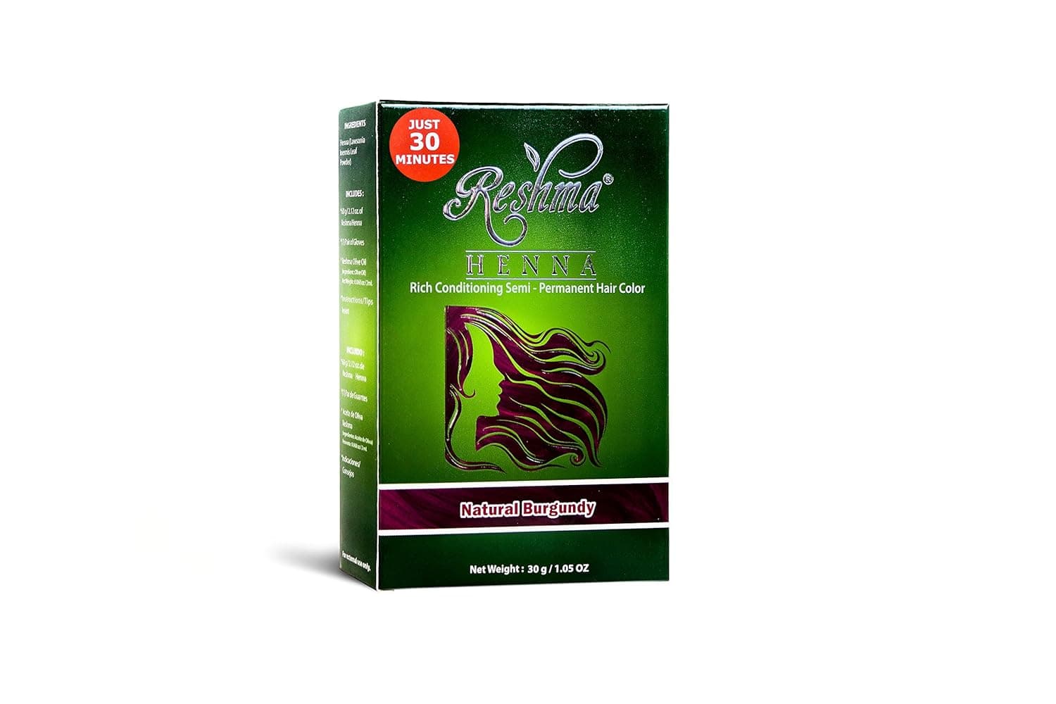 Reshma Beauty 30 Minute Henna Hair Color Infused with Goodness of Herbs, Burgundy, 1.05 Oz