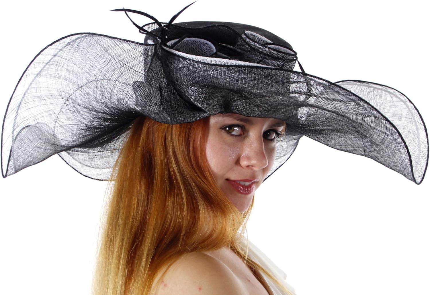 Greatlookz Run for The Roses Sinamy Derby Hat (Black with White)