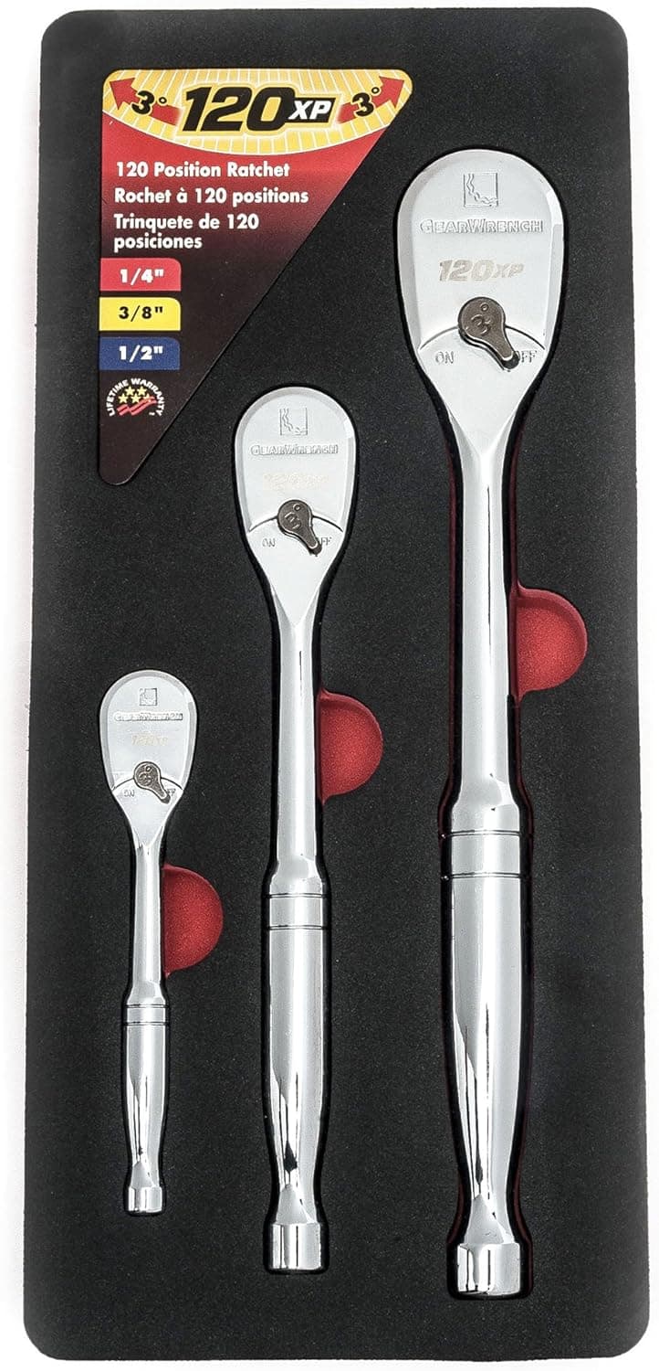 GEARWRENCH 81206 3 Piece Full Polish Ratchet Set
