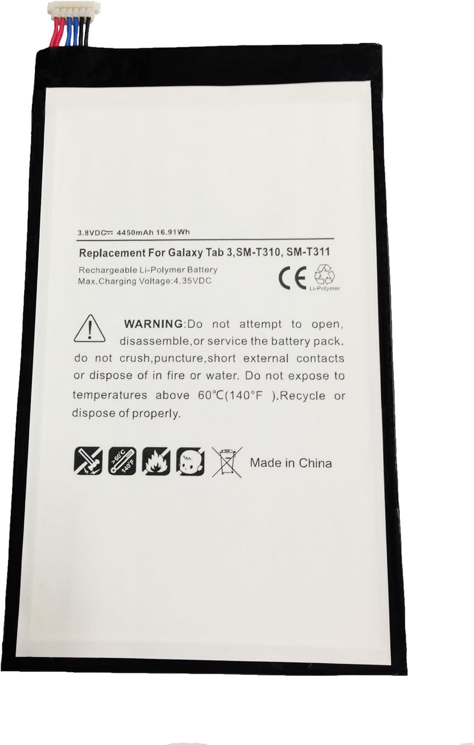 MPF Products 4450mAh SP3379D1H, T4450E Battery Replacement Compatible with Samsung SM-T310, SM-T311, SM-T315 Galaxy Tab 3 8.0 Tablets with Installation Tools