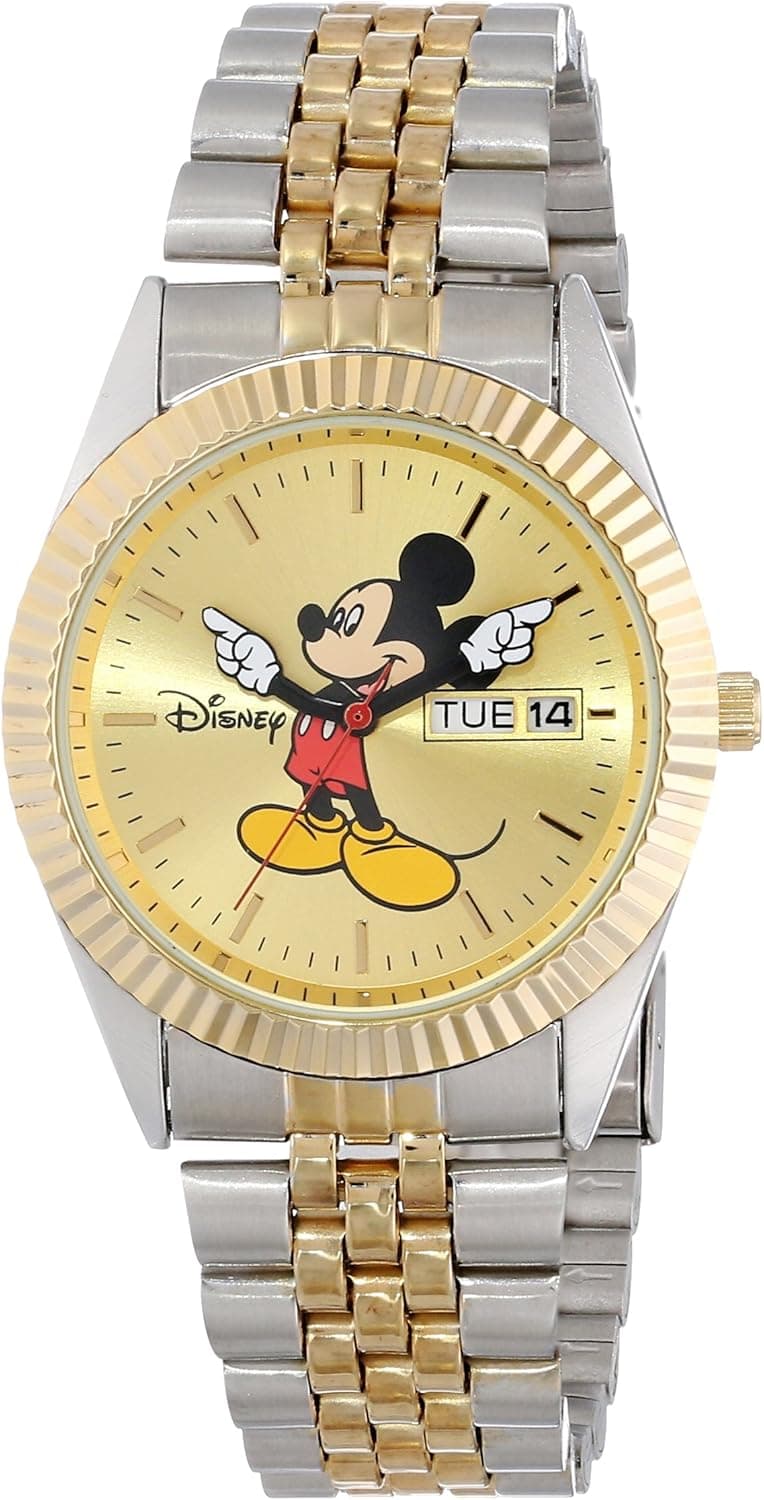 Disney Men's W000557 Mickey Mouse Two-Tone Status Day and Date Movement Watch