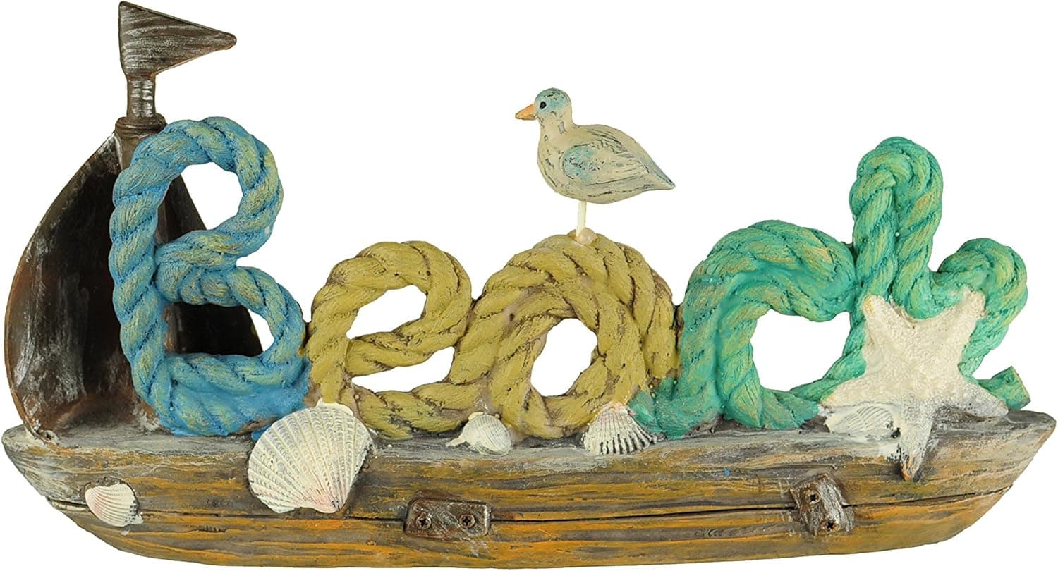 Delton Products Sea Stars and Shells Beach Boat Sea Related Word Sign Sculpture