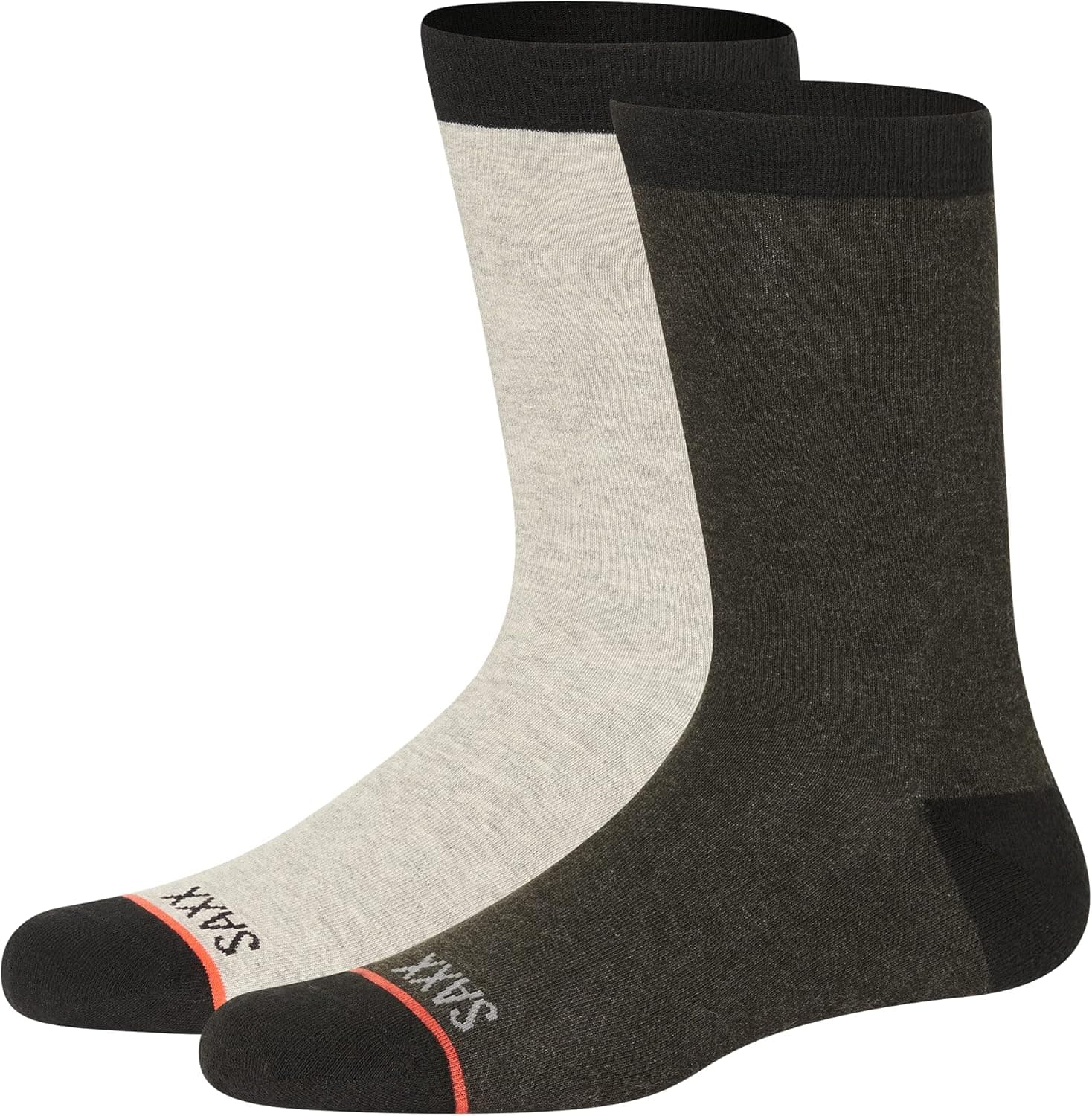 SAXX Men's Underwear EVERYDAY Socks–Super-Soft Comfortable Men’s Crew Socks with Cushioned Heel & Toe–Mid Calf, Pack of 2