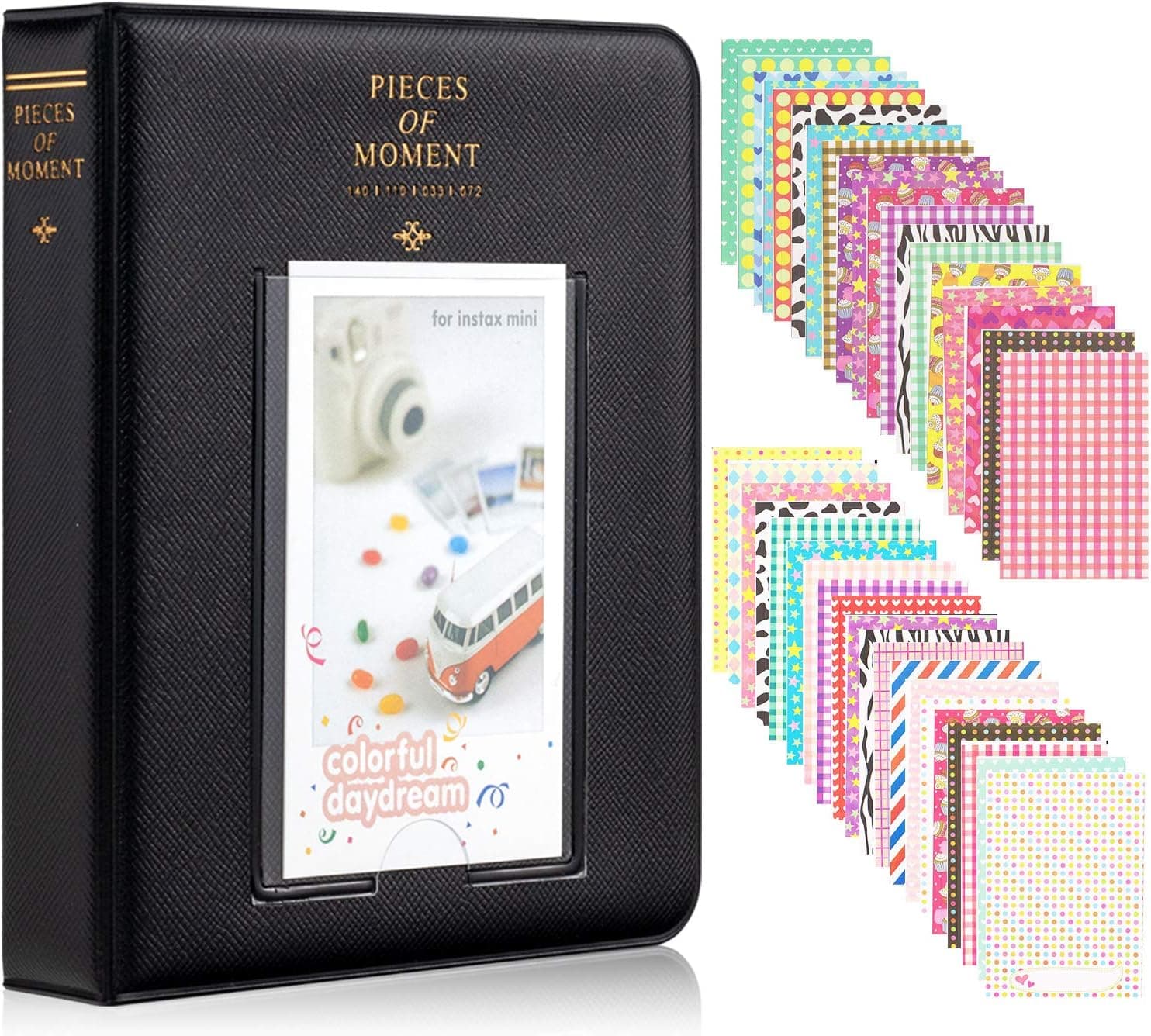 Ablus 64 Pockets Photo Album for Fujifilm Instax Mini 11 90 70 50S 26 25 9 8 8+ 7S Instant Camera, Polaroid Snap Z2300 PIC-300P Film & Kpop Photocards(Black n)