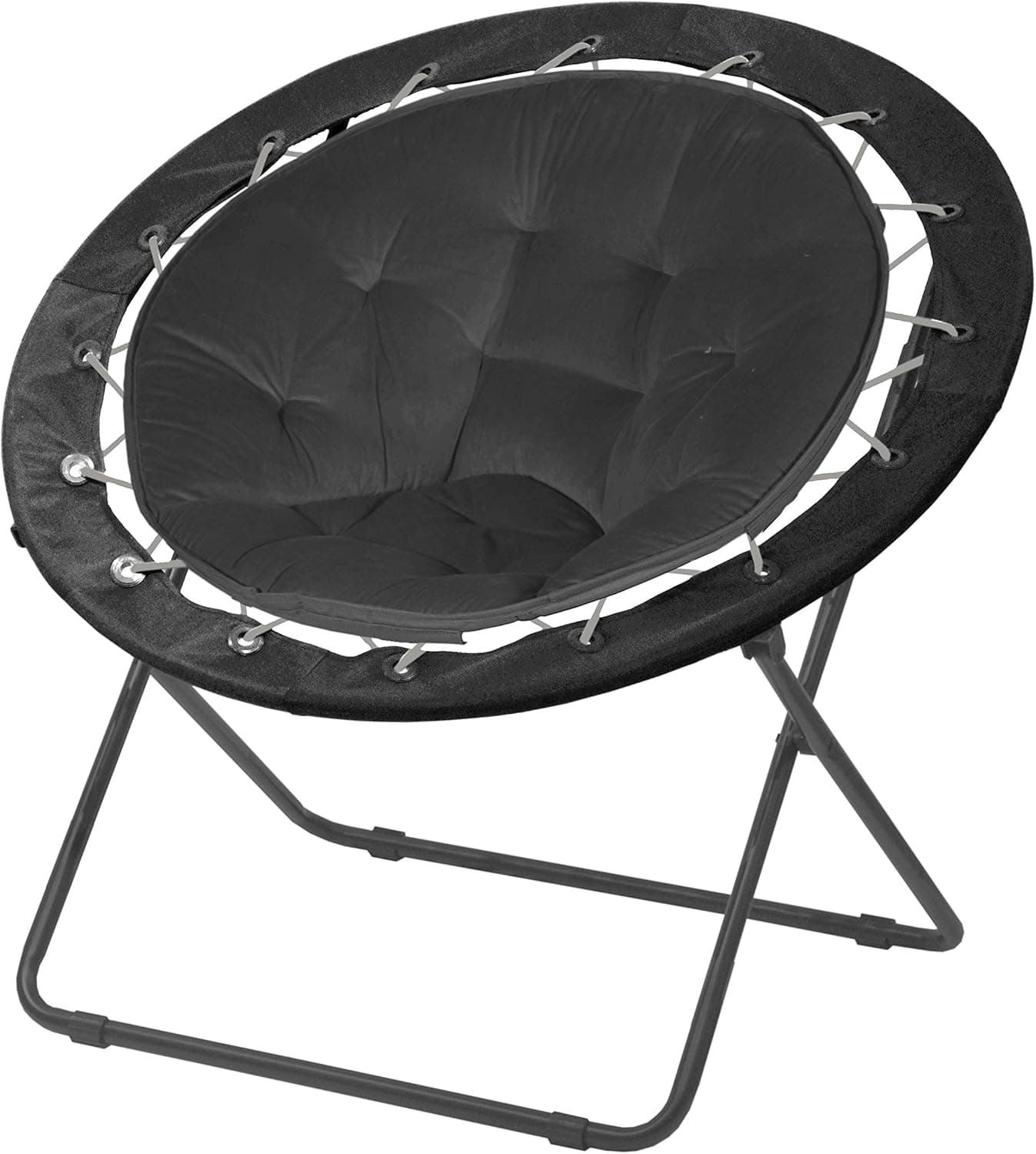 Urban Shop Bungee Saucer Chair, 30", Black