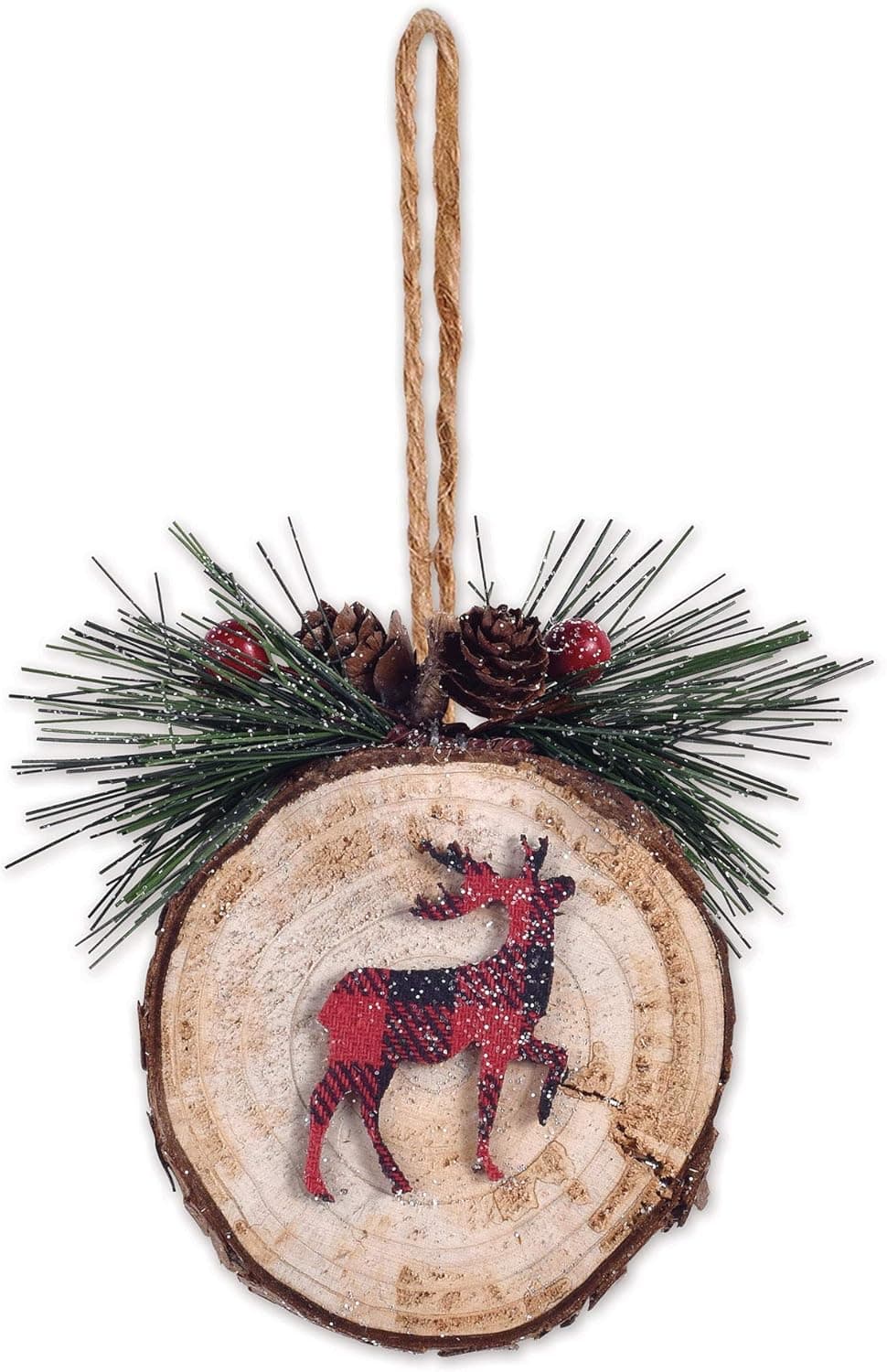 Sunset Vista Designs Plaid Deer Ornament
