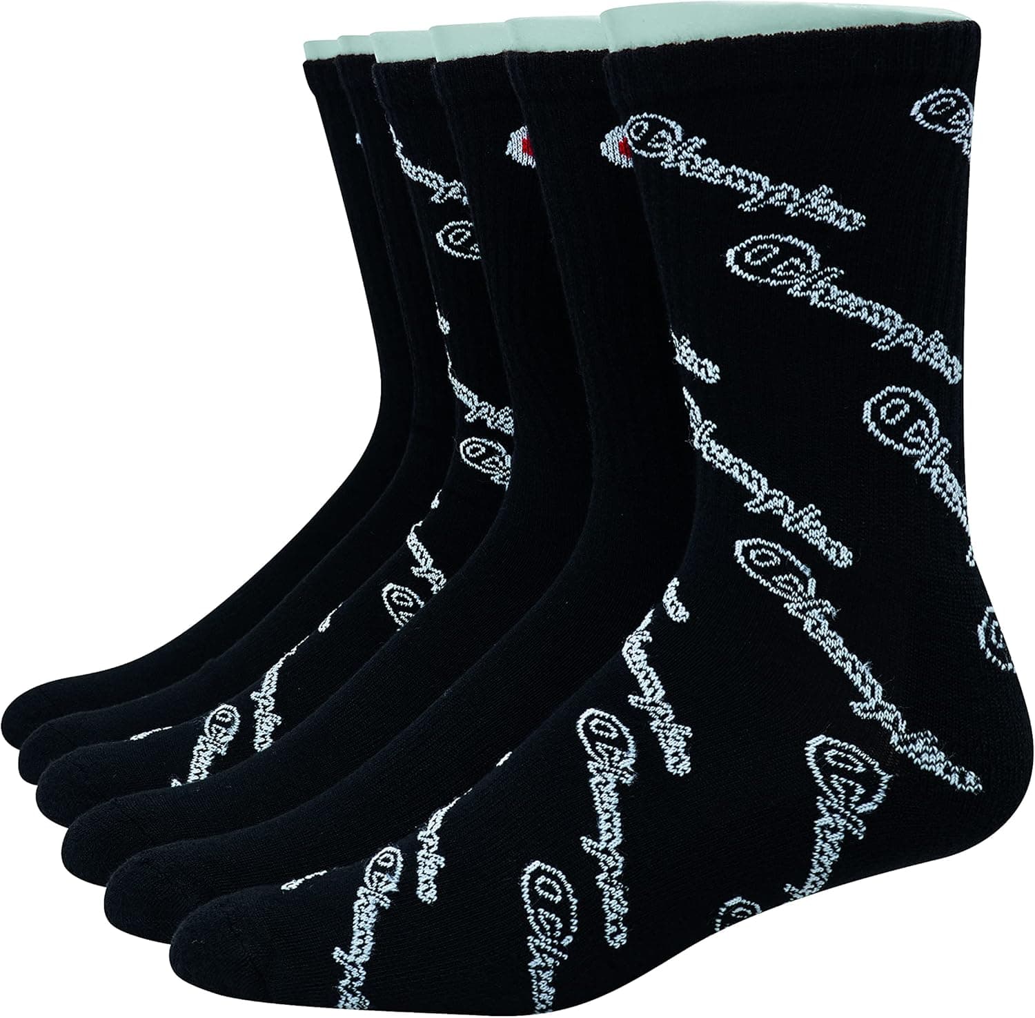 Champion Mens Double Dry Moisture Wicking Logo 6 Or 12 Pack Crew Socks