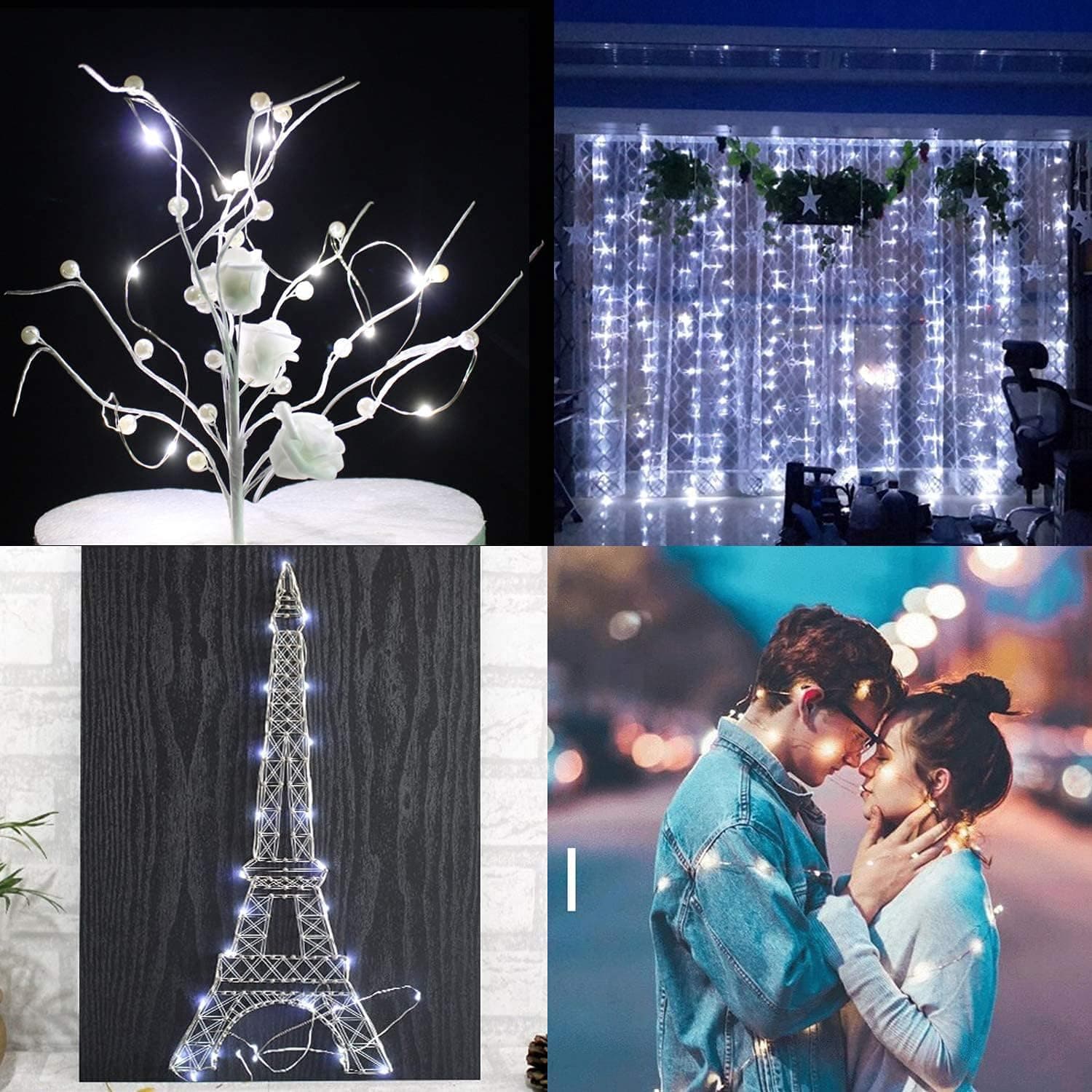 TenSteed Fairy Lights Battery Operated Fairy String Lights Firefly Lights LED Starry String Lights 7.2ft 20 LEDs Silvery Copper Wire for Christmas DIY Decoration Wedding Party (6 Pack) (Cool White)