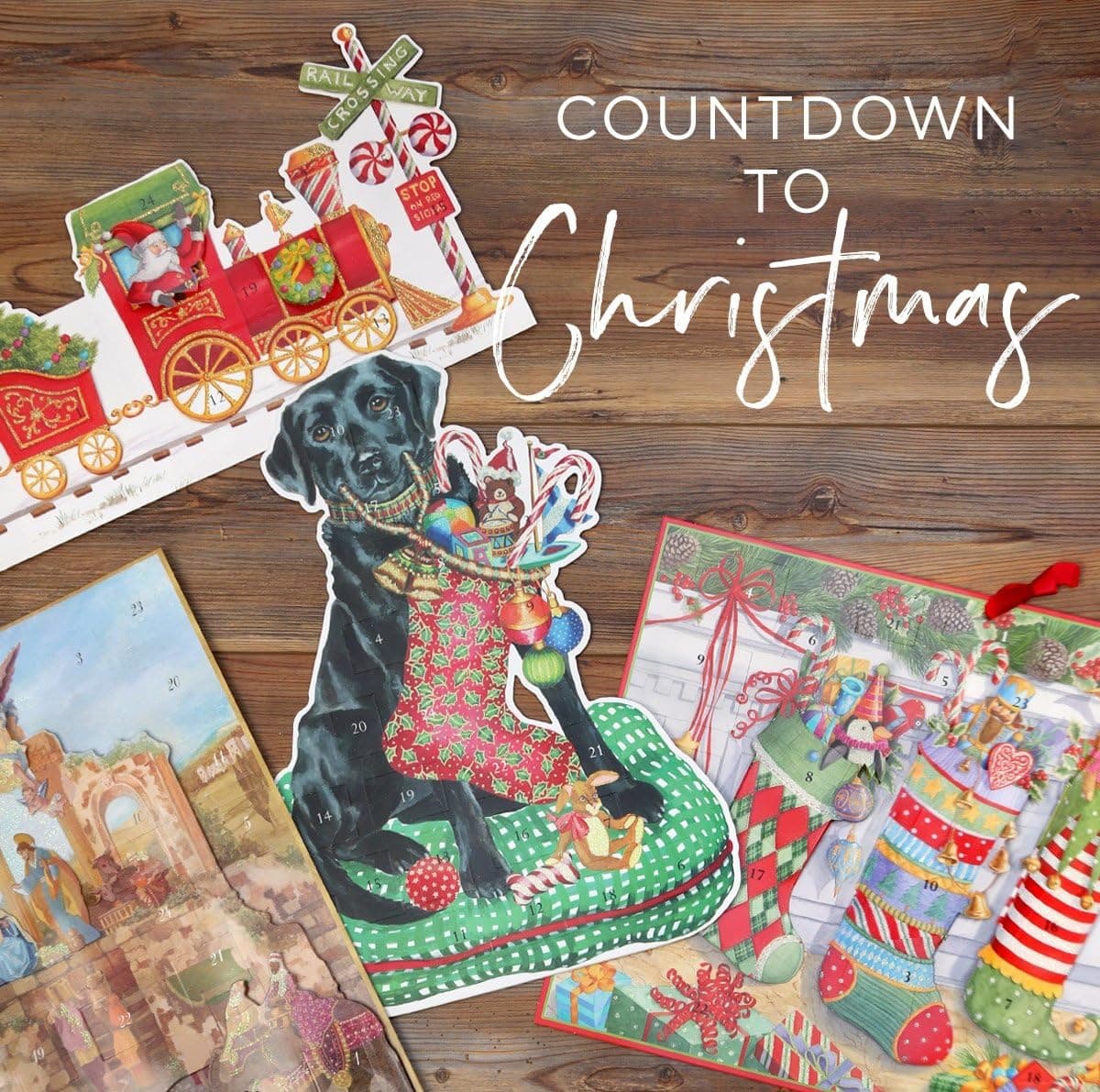 Caspari Entertaining Santa's Workshop Story Book Advent Calendar