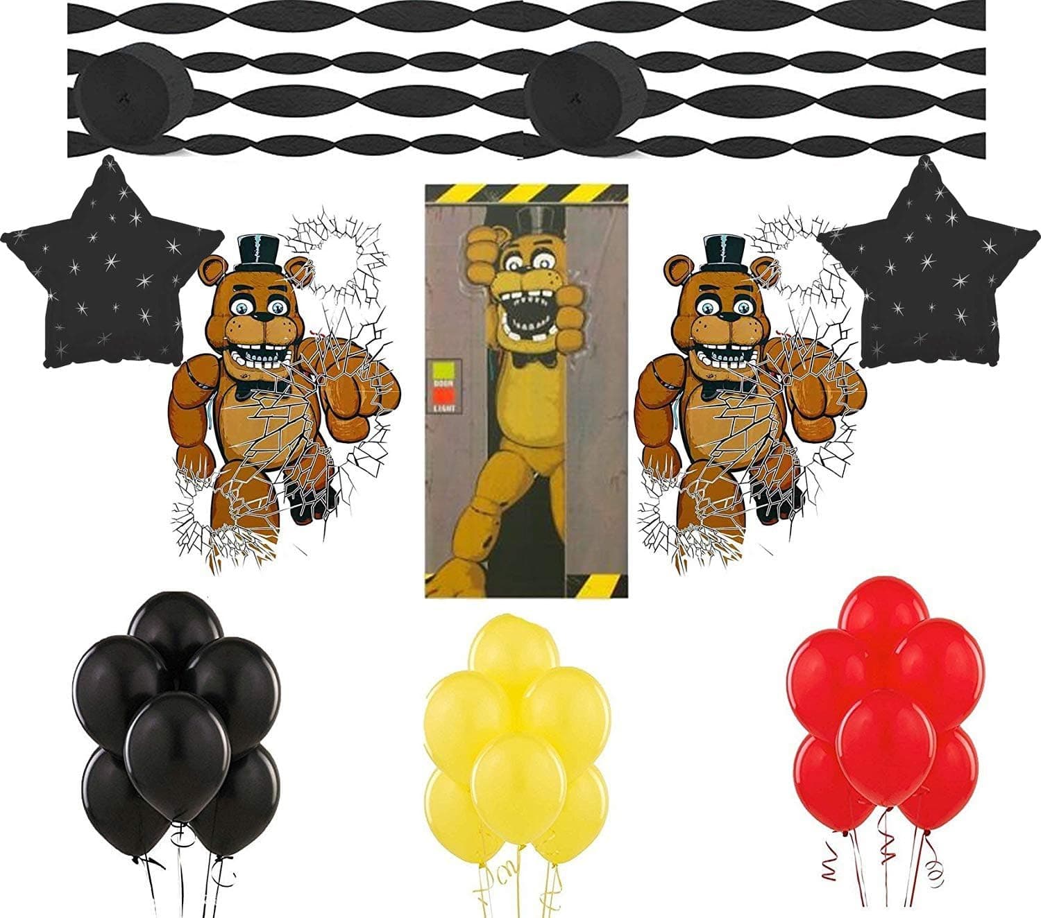 Combined Brands Five Nights at Freddys Door Covers Balloons Room Decorating Kit