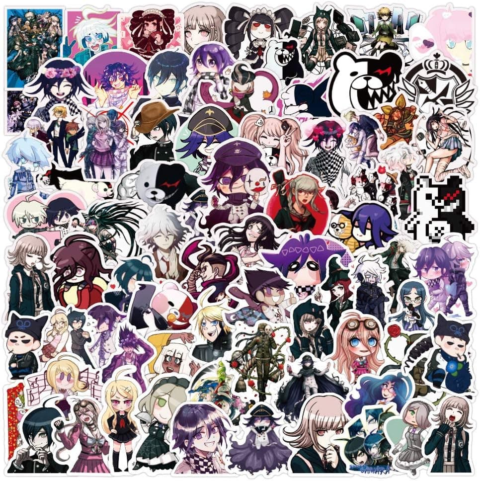 Cute Anime Game Stickers for Danganronpa to Teens Boys Girls Adults|100 Pcs|Waterproof Vinyl Stickers for Laptop Flasks Computer Xbox Ps4 Luggage Water Bottle Car Bike,Decals Pack(Danganronpa-100Pcs)