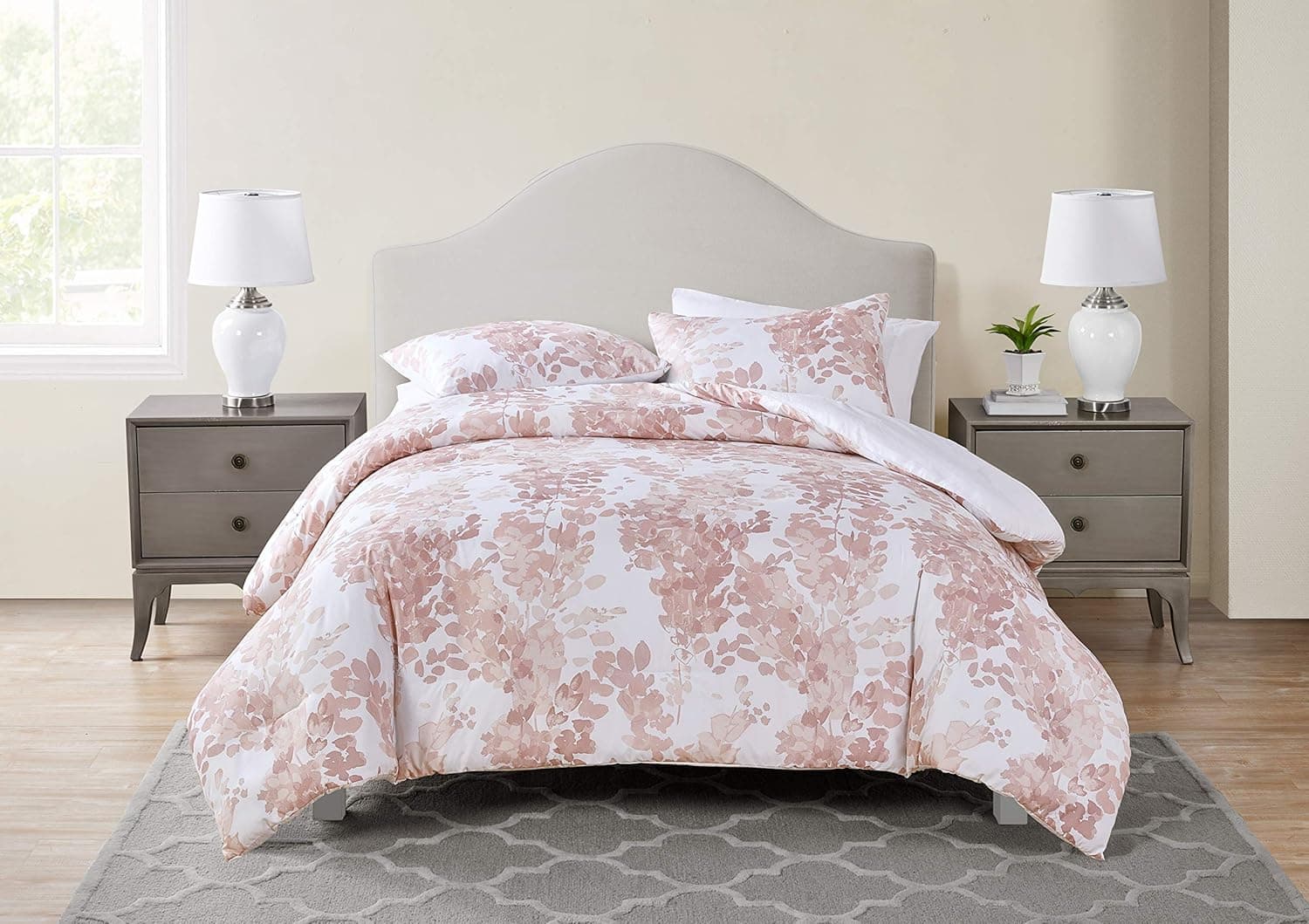Tahari Home - Full Comforter Set, 3-Piece Bedding with Matching Shams, Floral Room Decor (Sofia Rose, Full/Queen)