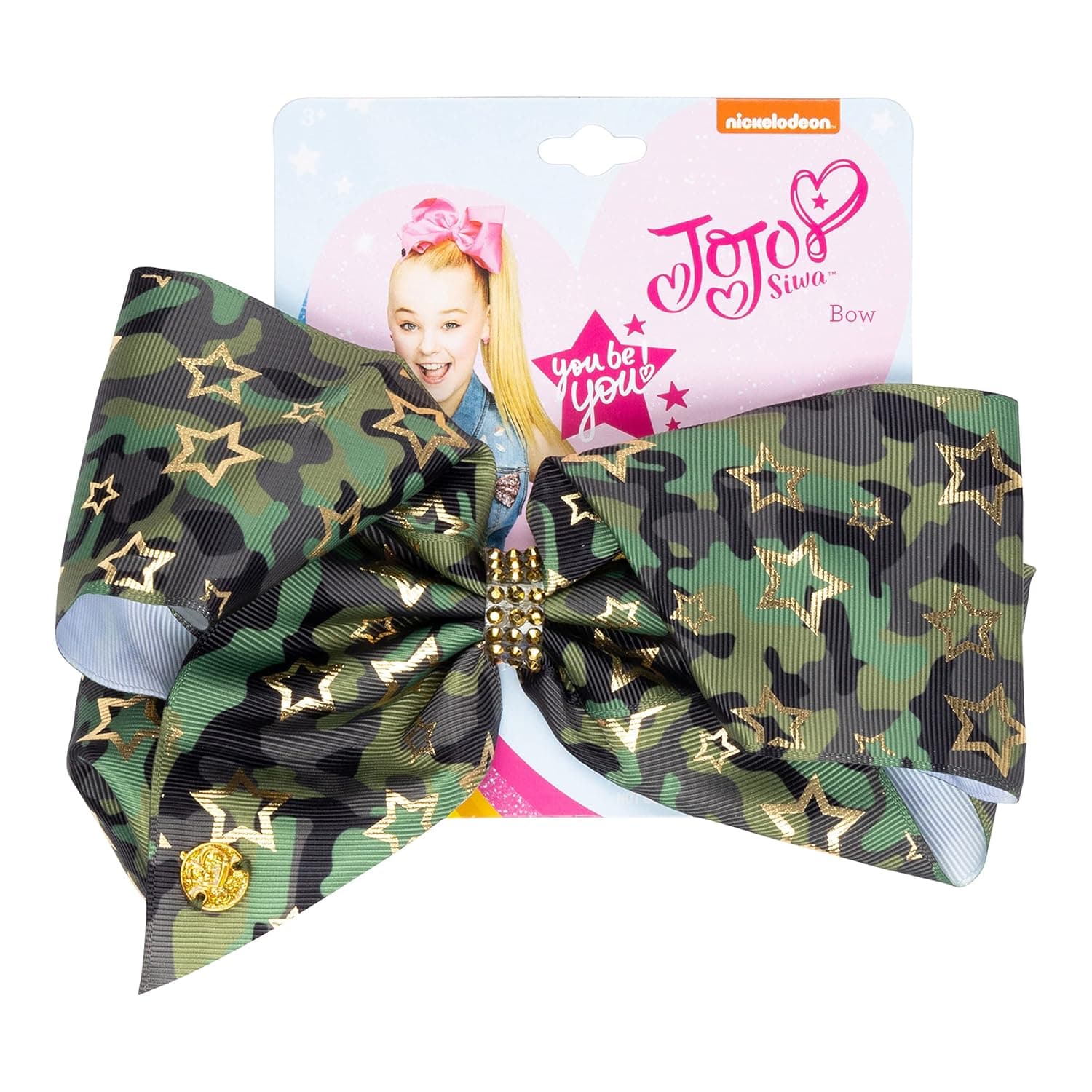 JoJo Siwa 7 Inch Large JOJO Bow with Metal Pin Barrette Clip On Card Ribbon Headpiece Hair Accessory for Little Girls, Teens - Jo Jo Big HairBow Signature Collection