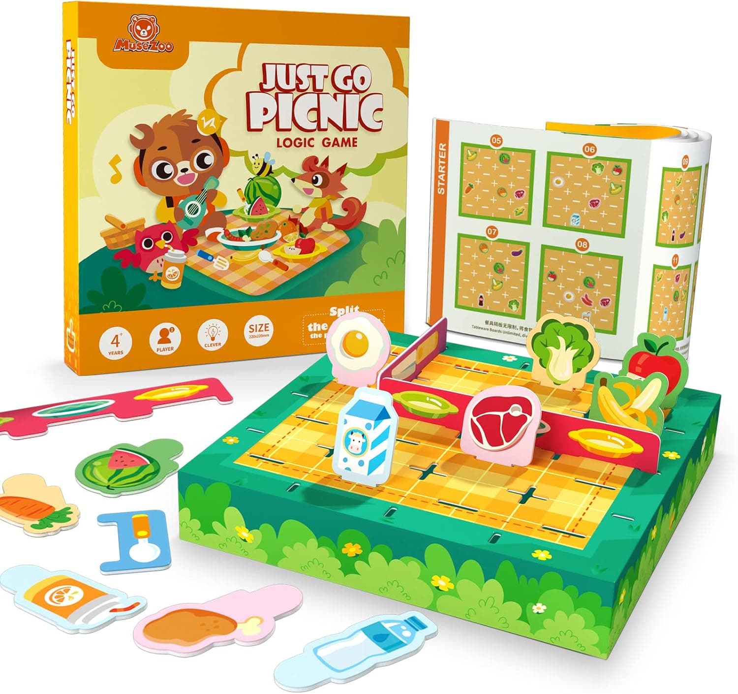 MUSEZOO Fine Motor Skill Toys, Place to Categorize Game and Cognitive Skill-Building Game with 80 Challenges for Kids 4, 5+ Years Old, STEM Fun Games Focused Logical Thinking Skills