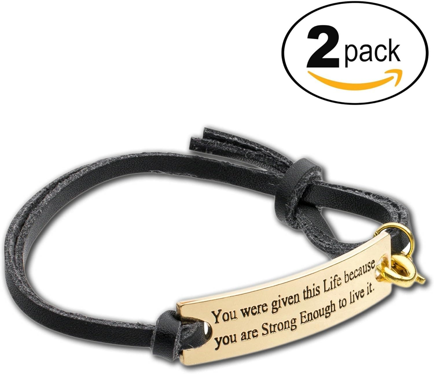Inspirational Jewelry Bracelet – You were Given This Life, You are Strong Enough Quote – Silver Charm Wrap – Engraved Sayings for Inspiration, Motivation for Women, Men, Teens, Girls.