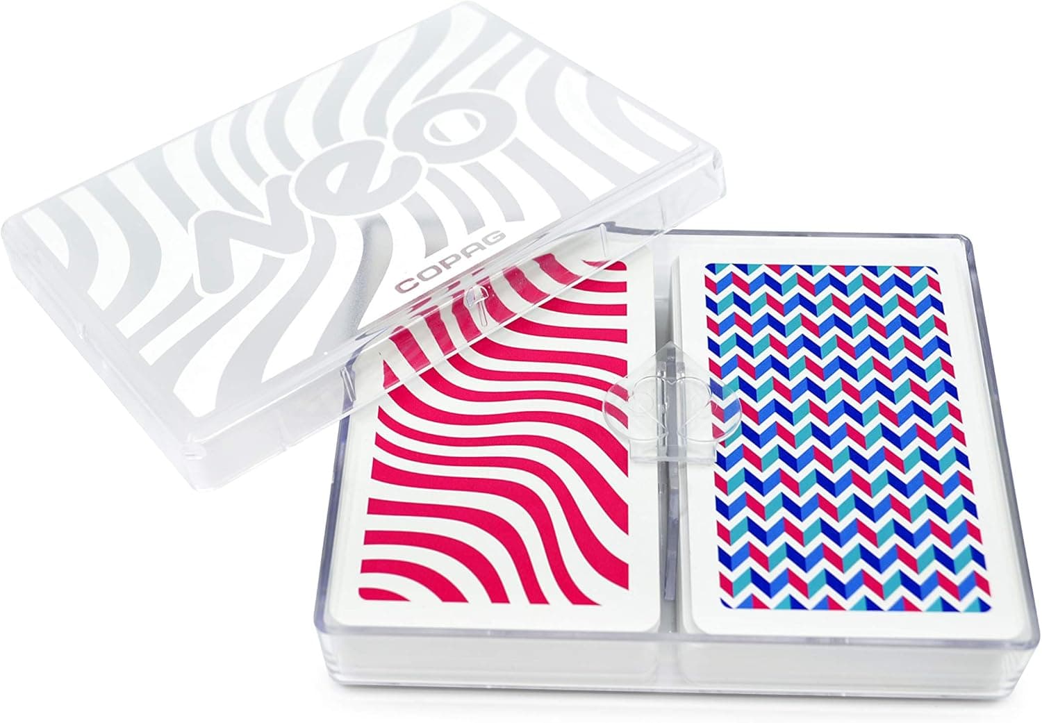 Copag Neo Wave 100% Plastic Playing Cards, Bridge Size Jumbo Index Double Deck Set