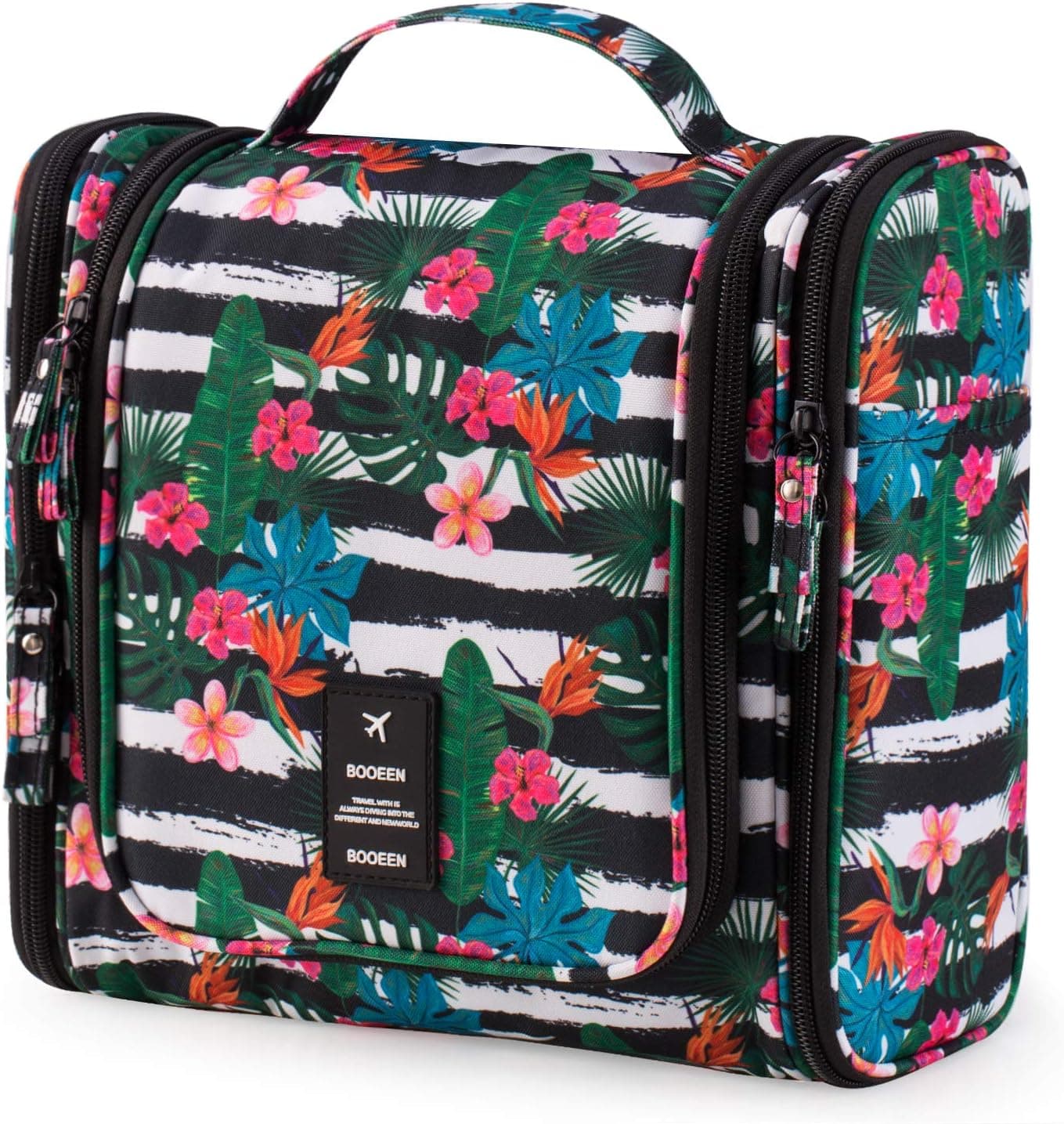 JNYCL Hanging Travel Toiletry Bag for Women and Girls, Portable Waterproof Cosmetic Travel Bag, 17 Compartments, Non-slip zipper, Sturdy Hook, Perfect for Daily Use and Travel. (Large)