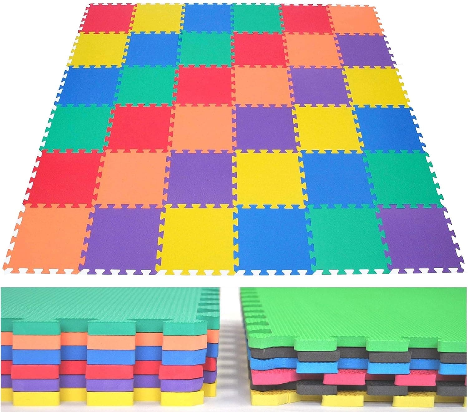 EWONDERWORLD 36 Piece Non-Toxic Foam Play Mat Premium Thick Kids and Toddlers Interlocking Puzzle Floor Tiles – Child Play Mat, Baby Mats for Crawling, Learning & Playing