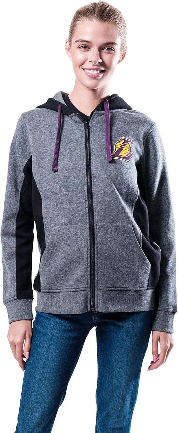Ultra Game NBA Womens Standard Full Zip Hoodie Sweatshirt Jacket