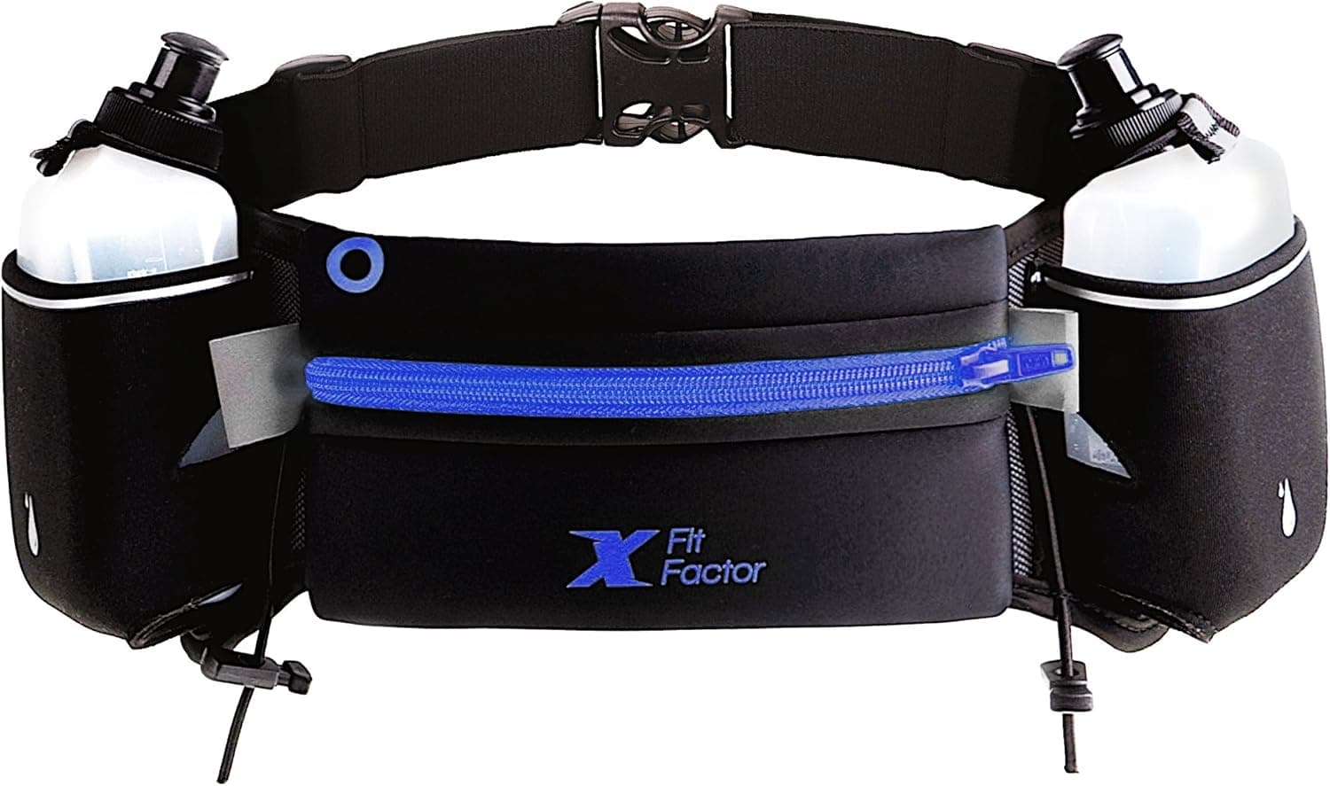 Running Hydration Belt - Waist Bag for Runners Women and Men - Adjustable Fuel Belt with 10 Ounce Water Bottles - Phone Holder and Waist Pack with Large Zip Pocket - Run Pouch for Hiking Climbing