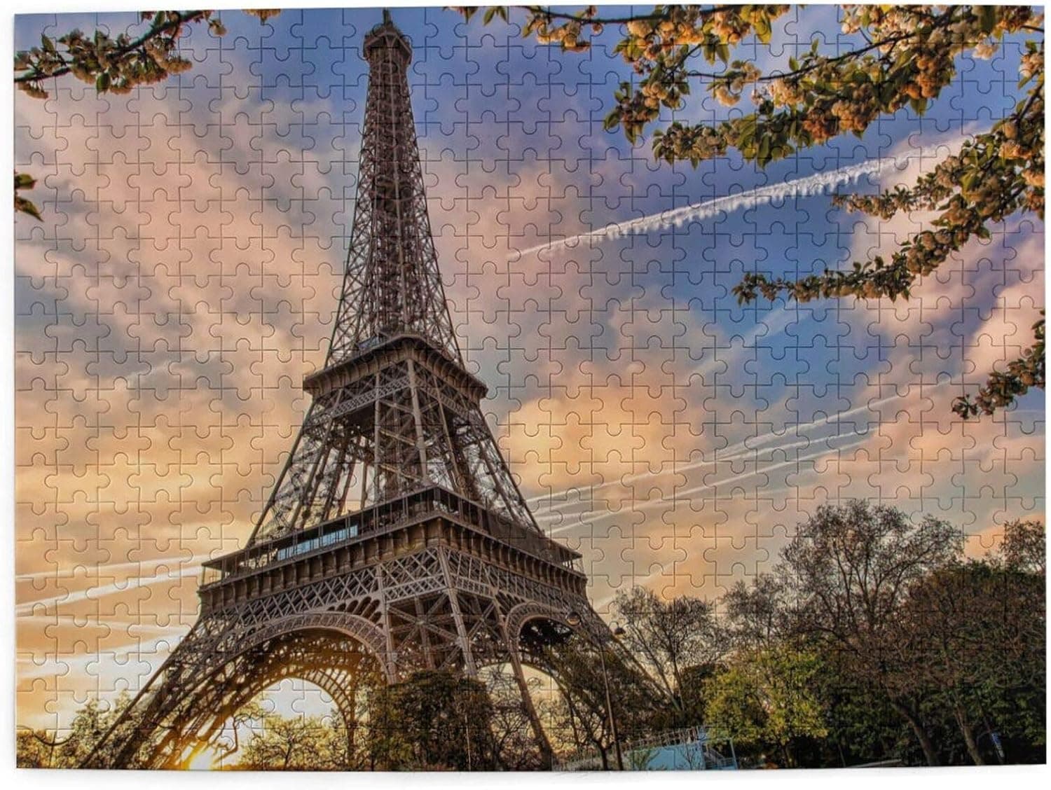 Jigsaw Puzzle 500 Piece Wooden Puzzle Eiffel Tower Picture Family Decorations Unique Birthday Present Suitable for Teenagers and Adults