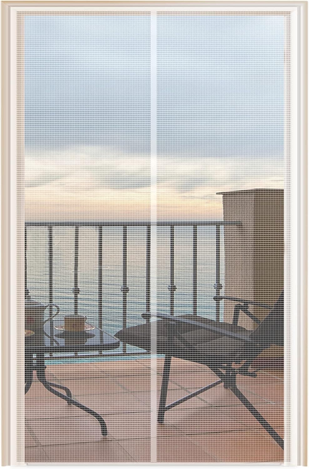 YUFER White Magnetic Screen Door Fits Door Size 34×82 Fiberglass Mesh Door Screen with Magnets Heavy Duty, Magnet Screen for Doorway Sliding Door Front Doors -Screen Size 36" x 83"