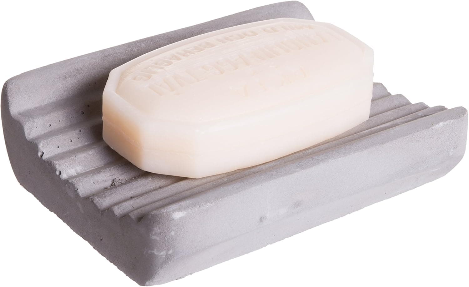 Red Co. Country Farmhouse Inspired Cement Soap Dish, Small 4-inch