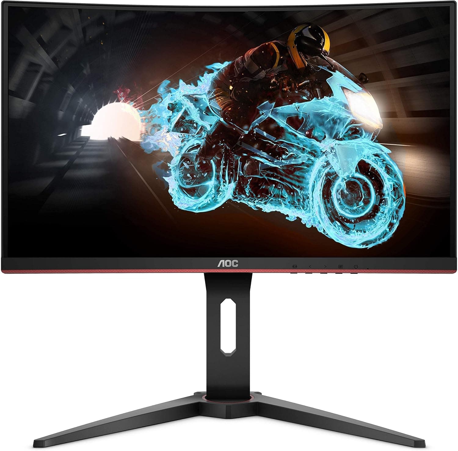 AOC C24G1A 24" Curved Frameless Gaming Monitor, FHD 1920x1080, 1500R, VA, 1ms MPRT, 165Hz (144Hz supported), FreeSync Premium, Height adjustable (Renewed)
