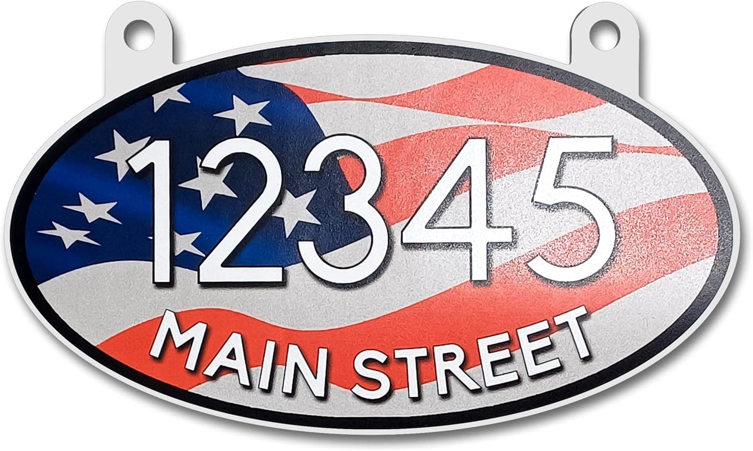 Curb N Sign Hanging Mailbox Numbers Plaques - Made of Premium Aluminum - Super Reflective Mailbox Numbers for Outside – Customized Mailbox Number Plaque - Double Sided (American Flag)