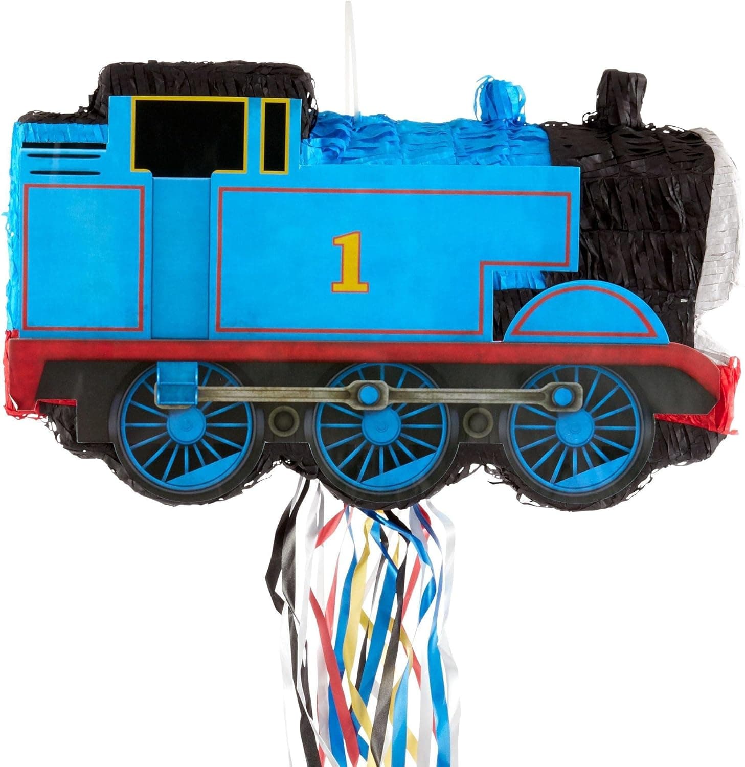 YA OTTA PINATA Pull String Thomas The Tank Engine Train Pinata, Birthday Party, 2lb Filler Capacity, 6 x 18 x 11 Inches