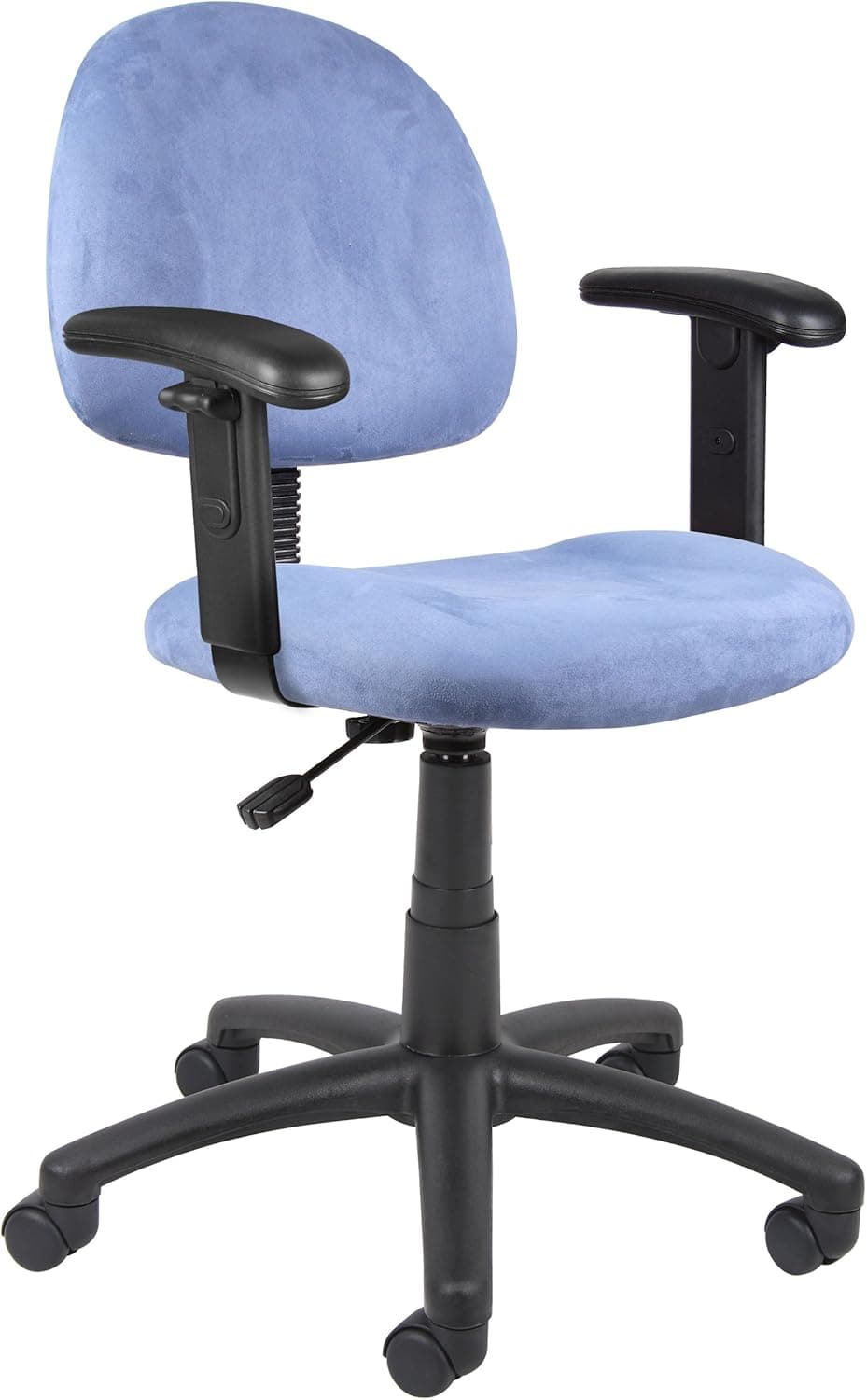 Boss Office Products Perfect Posture Delux Microfiber Task Chair with Adjustable Arms in Blue
