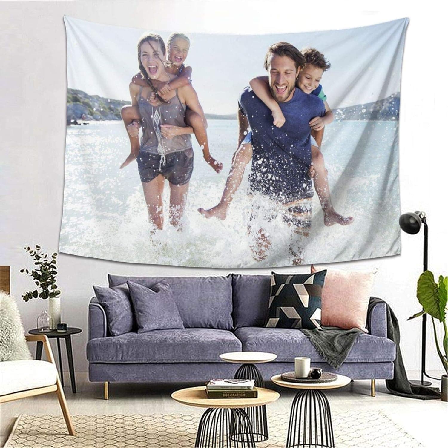 EAQ Custom Tapestry Customized Your Own Tapestry from Photo Customize Wall Tapestries Home Decorative Hanging Art for Wedding, Family, Memorial Gift
