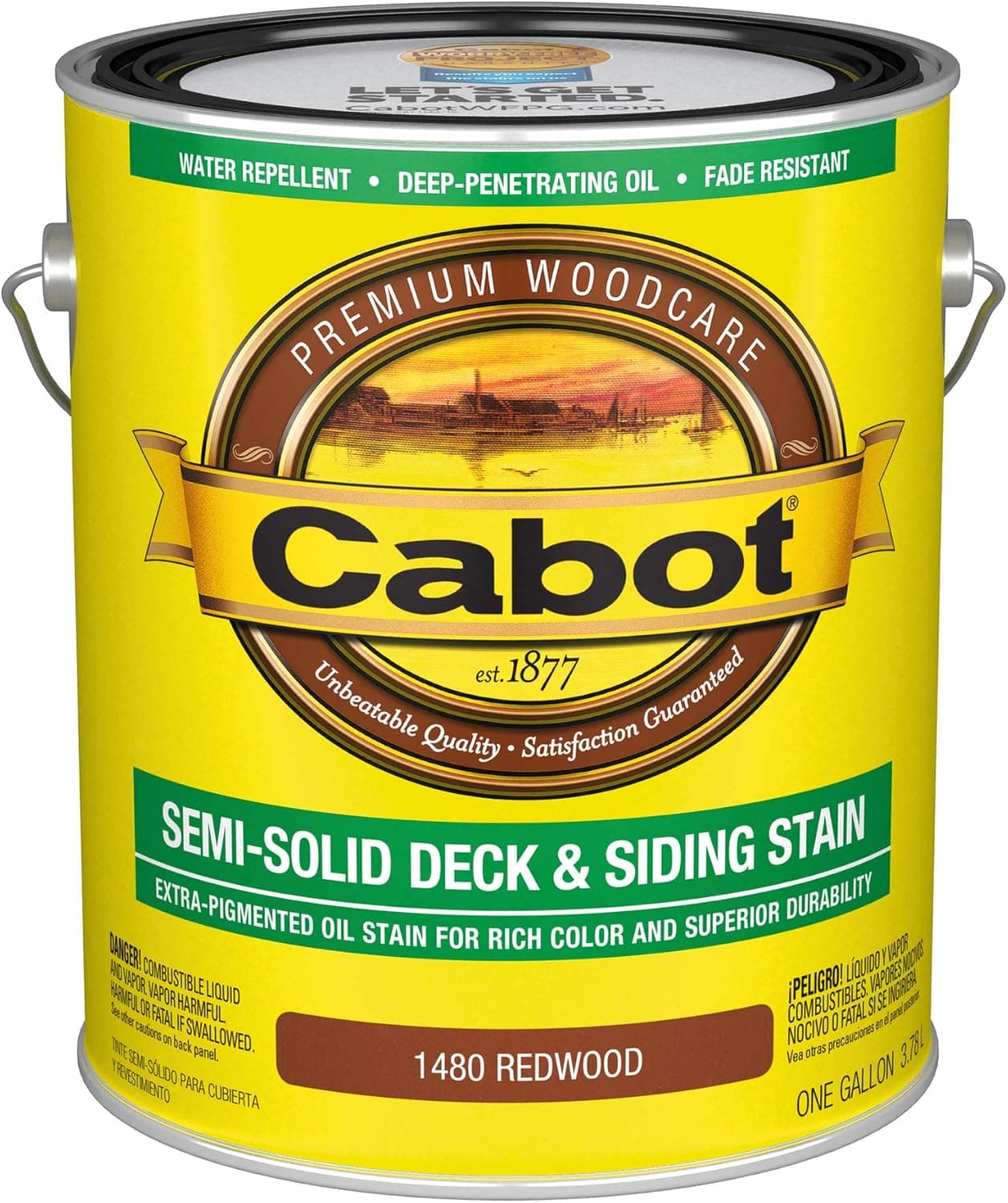 Cabot 140.0001480.007 Semi-Solid Deck & Siding Stain, Redwood